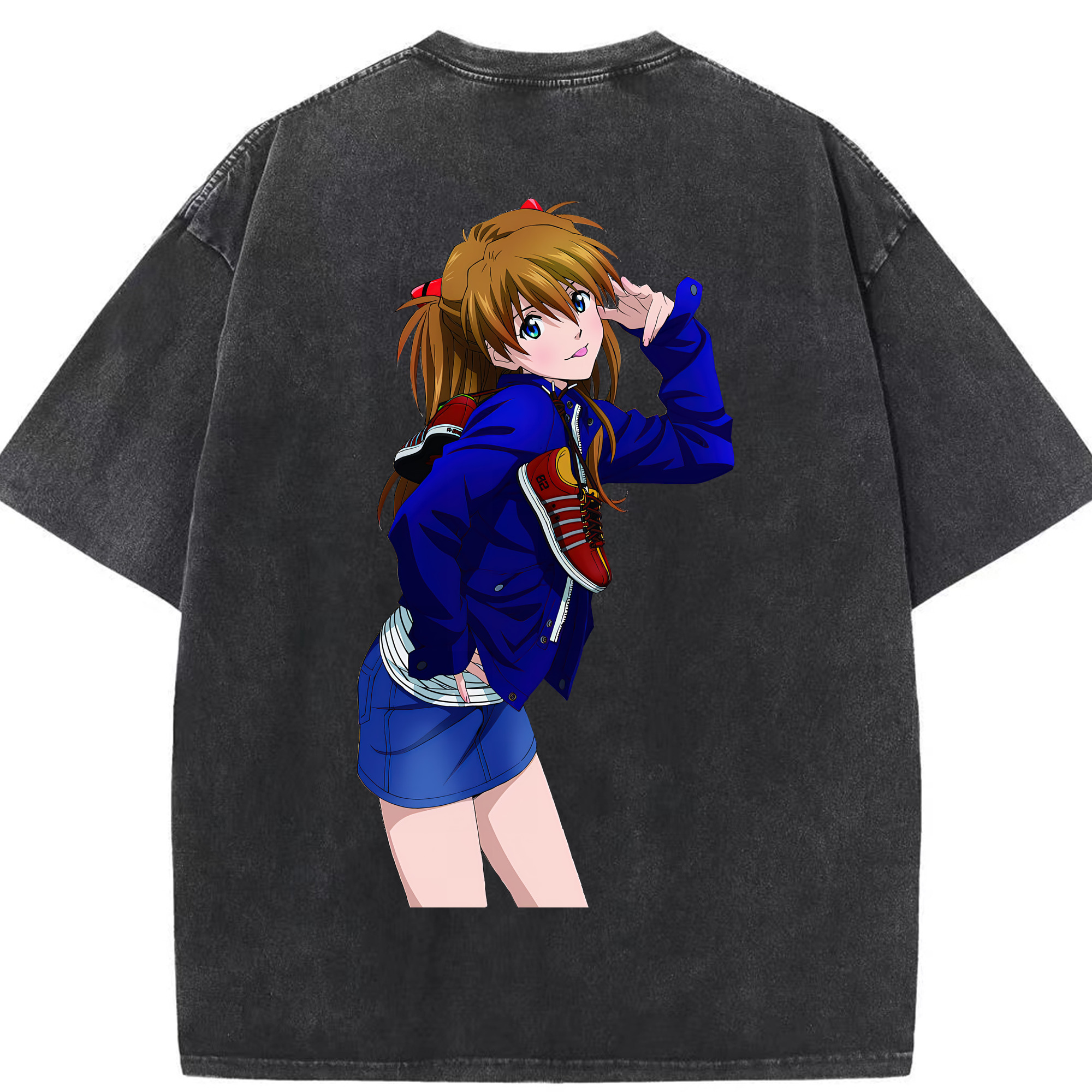 （画像用） EVA 新世紀エヴァンゲリオン 綿100% ヴィンテージ風 半袖Tシャツ（背面プリント）