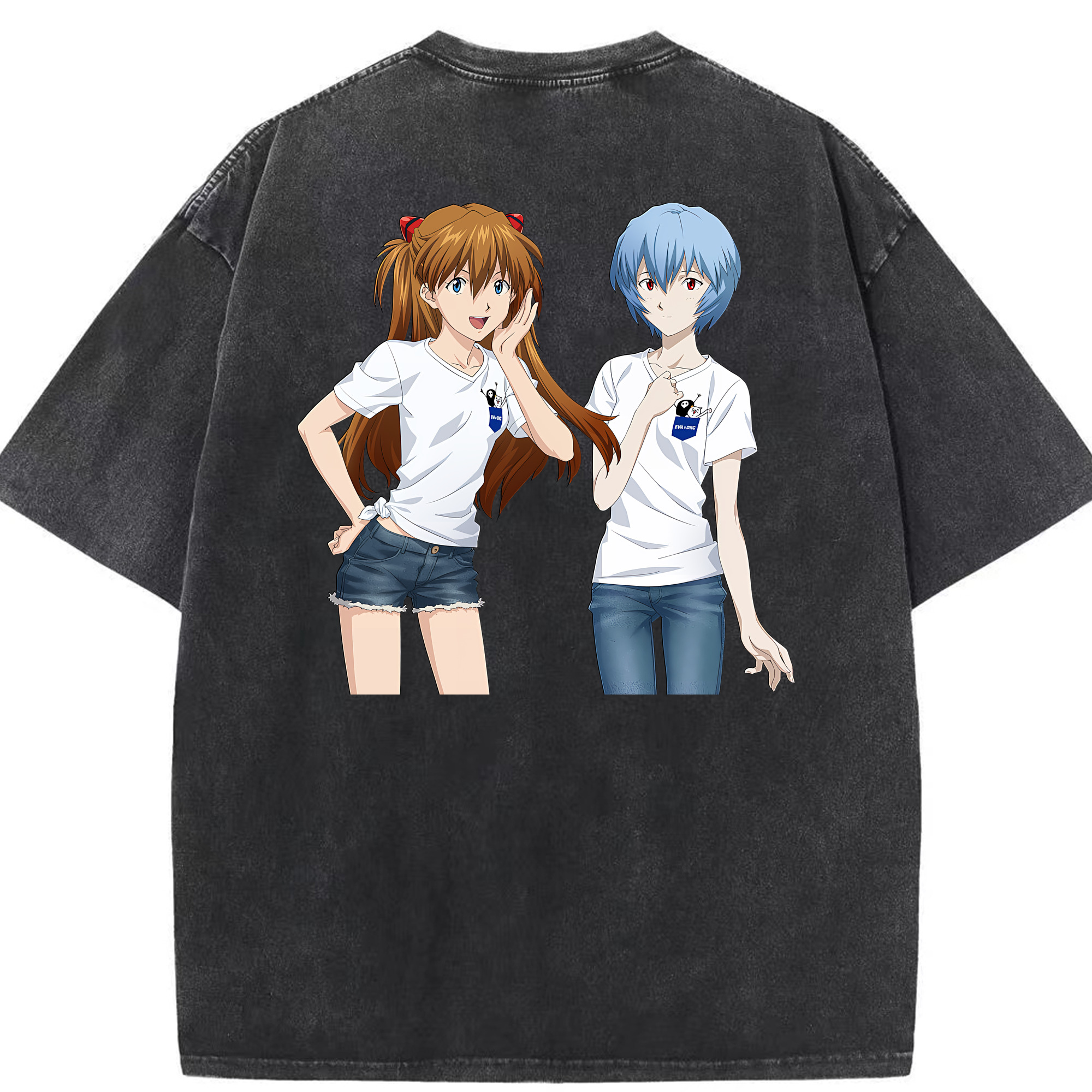 （画像用） EVA 新世紀エヴァンゲリオン 綿100% ヴィンテージ風 半袖Tシャツ（背面プリント）