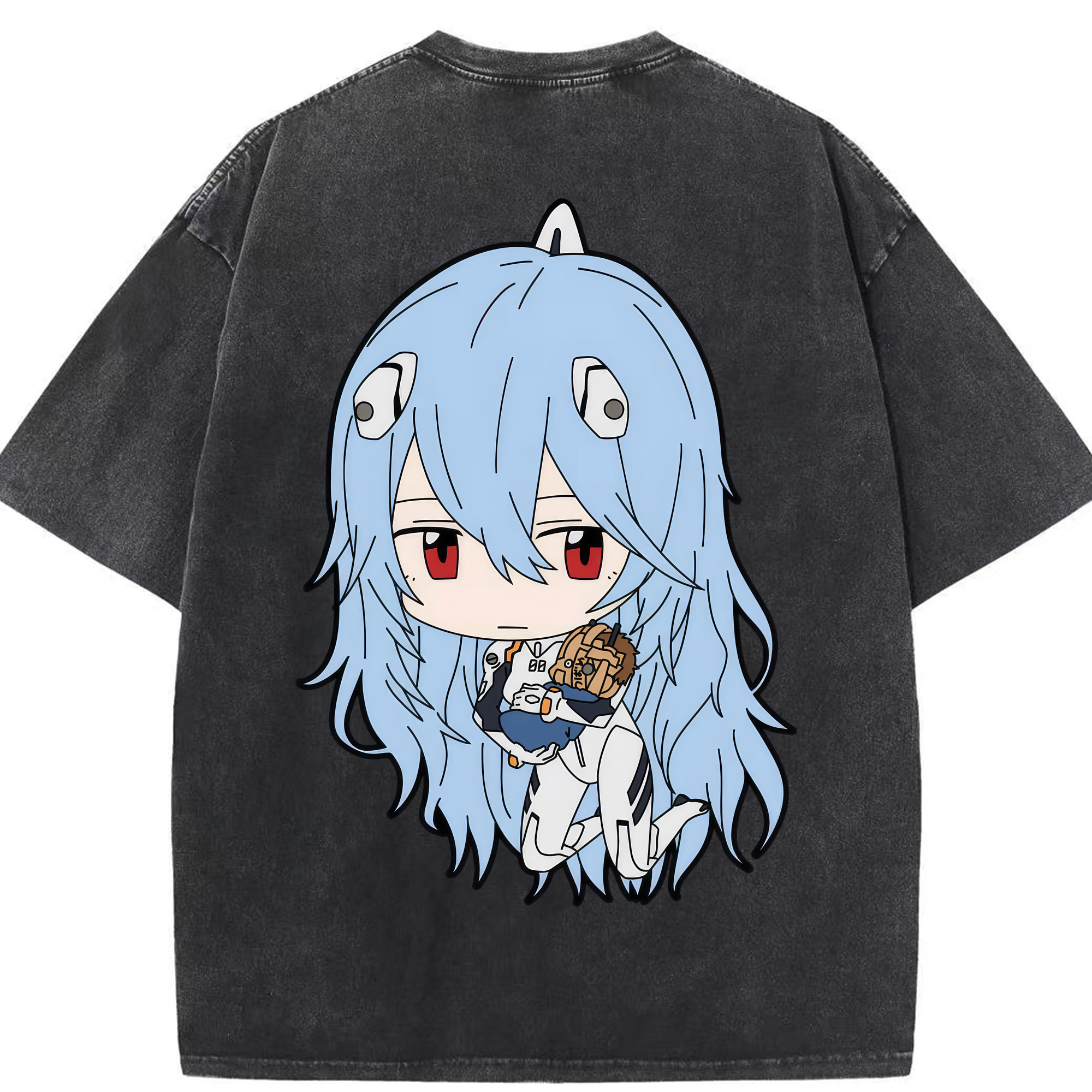 （画像用） EVA 新世紀エヴァンゲリオン 綿100% ヴィンテージ風 半袖Tシャツ（背面プリント）