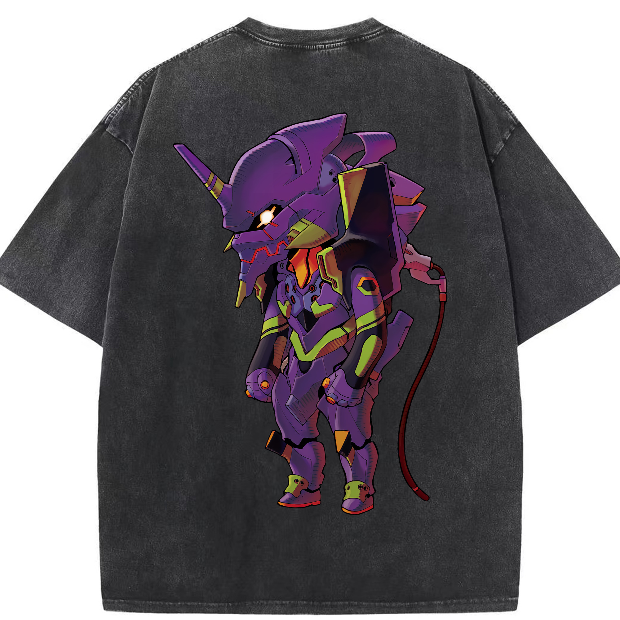 （画像用） EVA 新世紀エヴァンゲリオン 綿100% ヴィンテージ風 半袖Tシャツ（背面プリント）