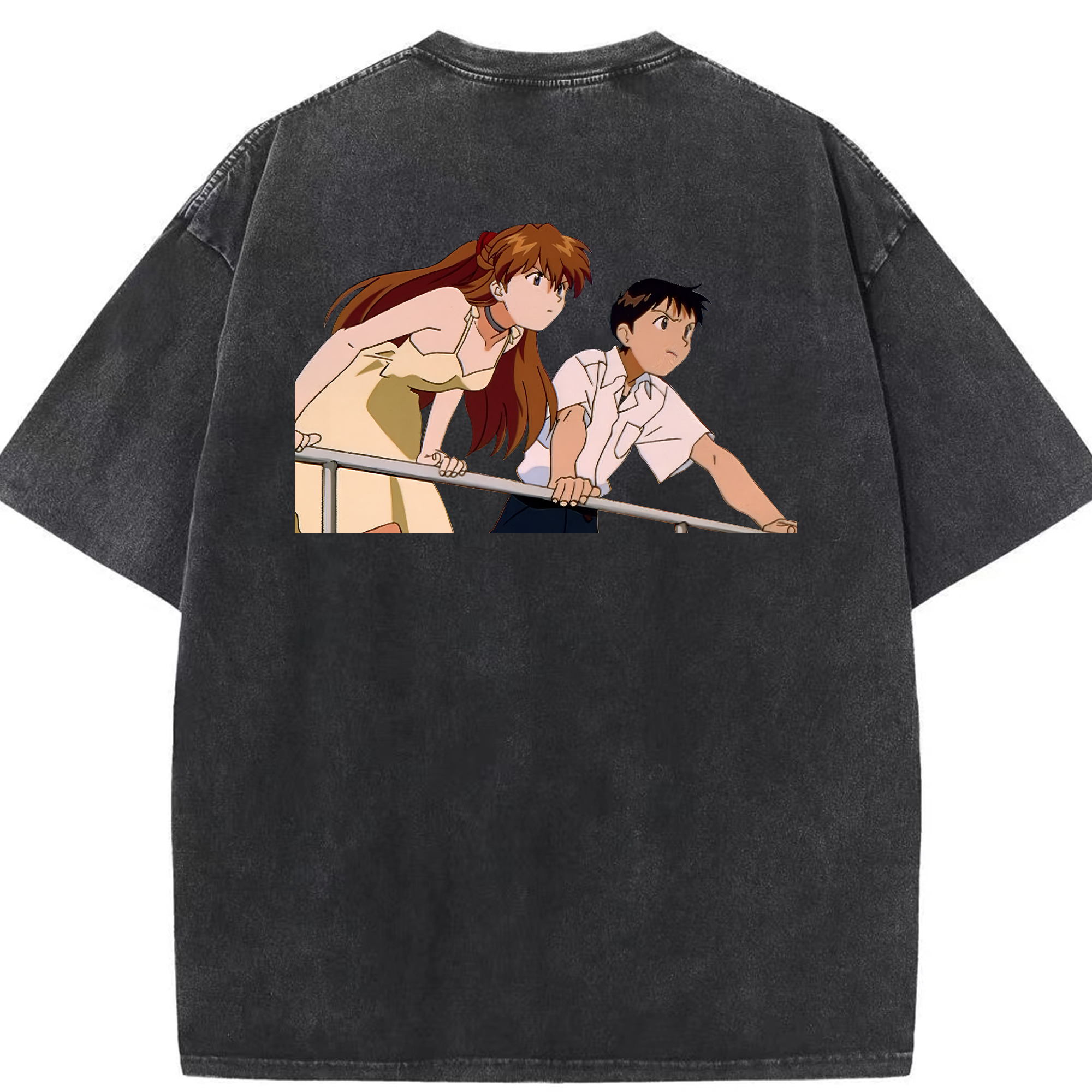 （画像用） EVA 新世紀エヴァンゲリオン 綿100% ヴィンテージ風 半袖Tシャツ（背面プリント）