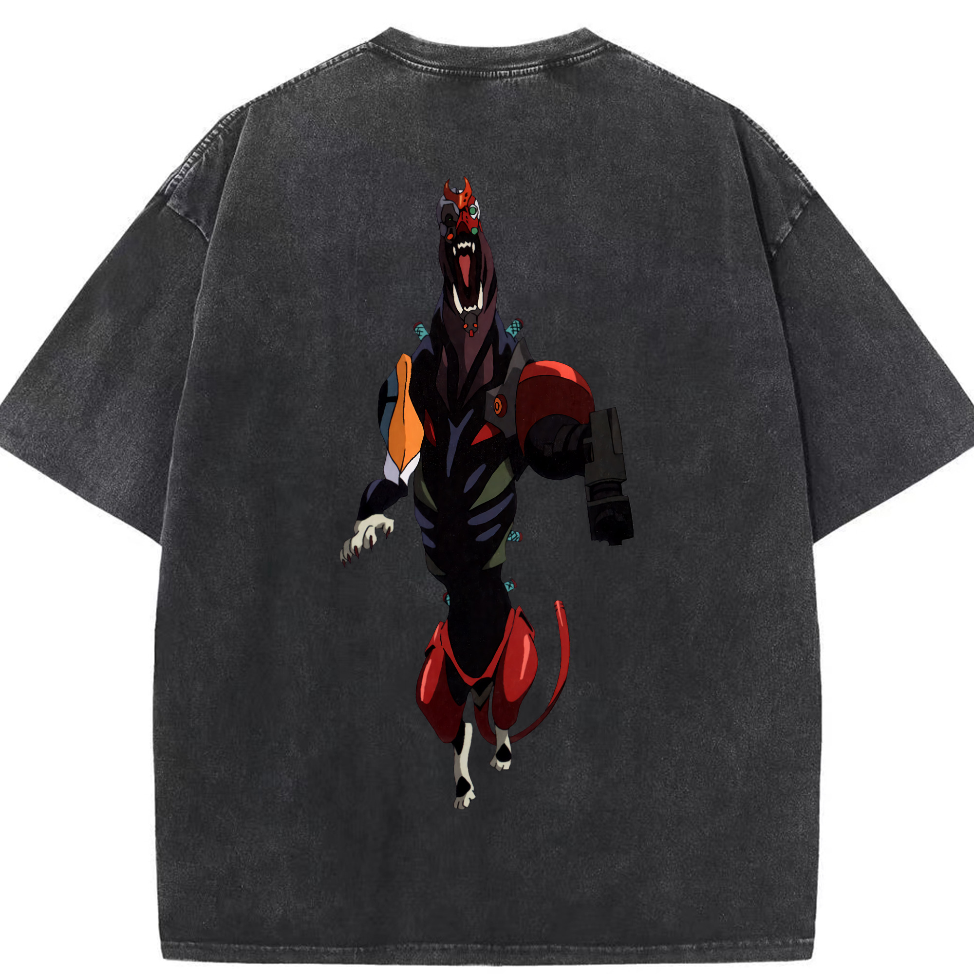 （画像用） EVA 新世紀エヴァンゲリオン 綿100% ヴィンテージ風 半袖Tシャツ（背面プリント）