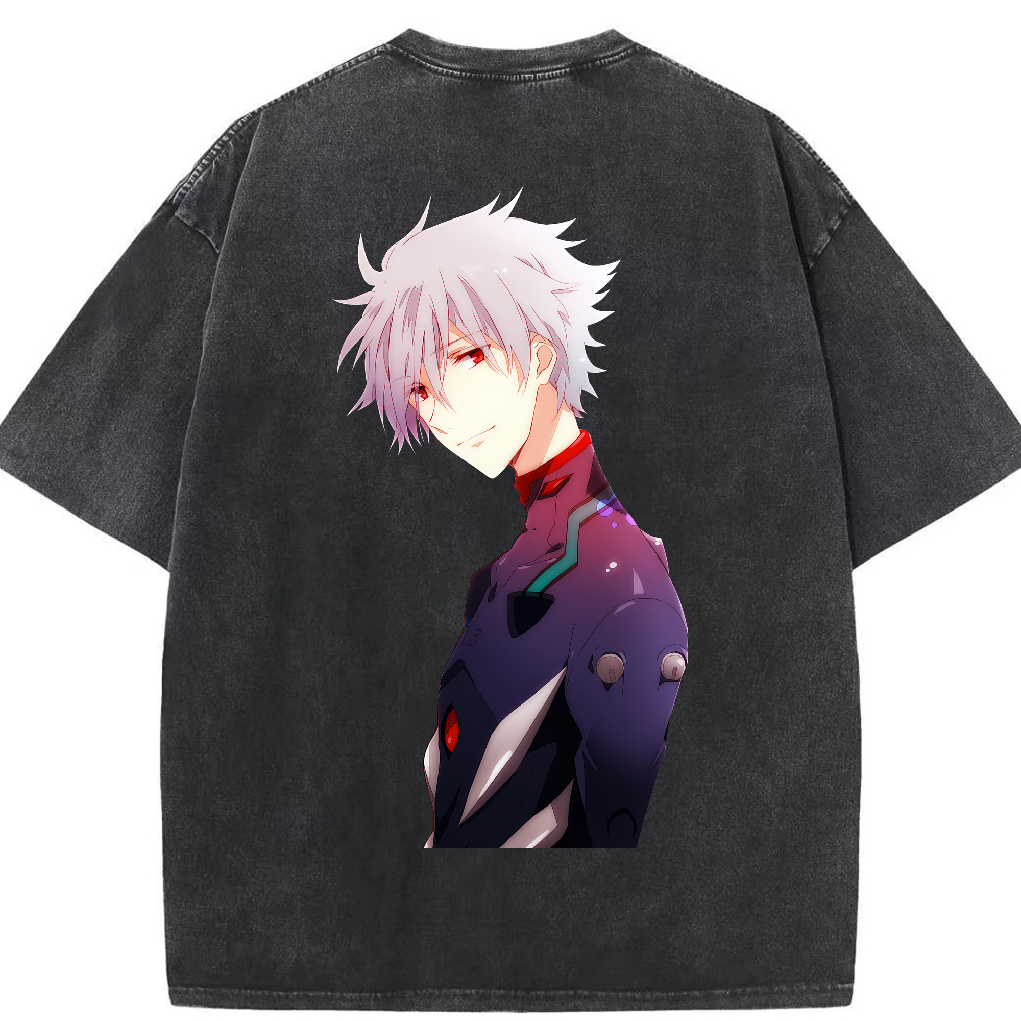 （画像用） EVA 新世紀エヴァンゲリオン 綿100% ヴィンテージ風 半袖Tシャツ（背面プリント）