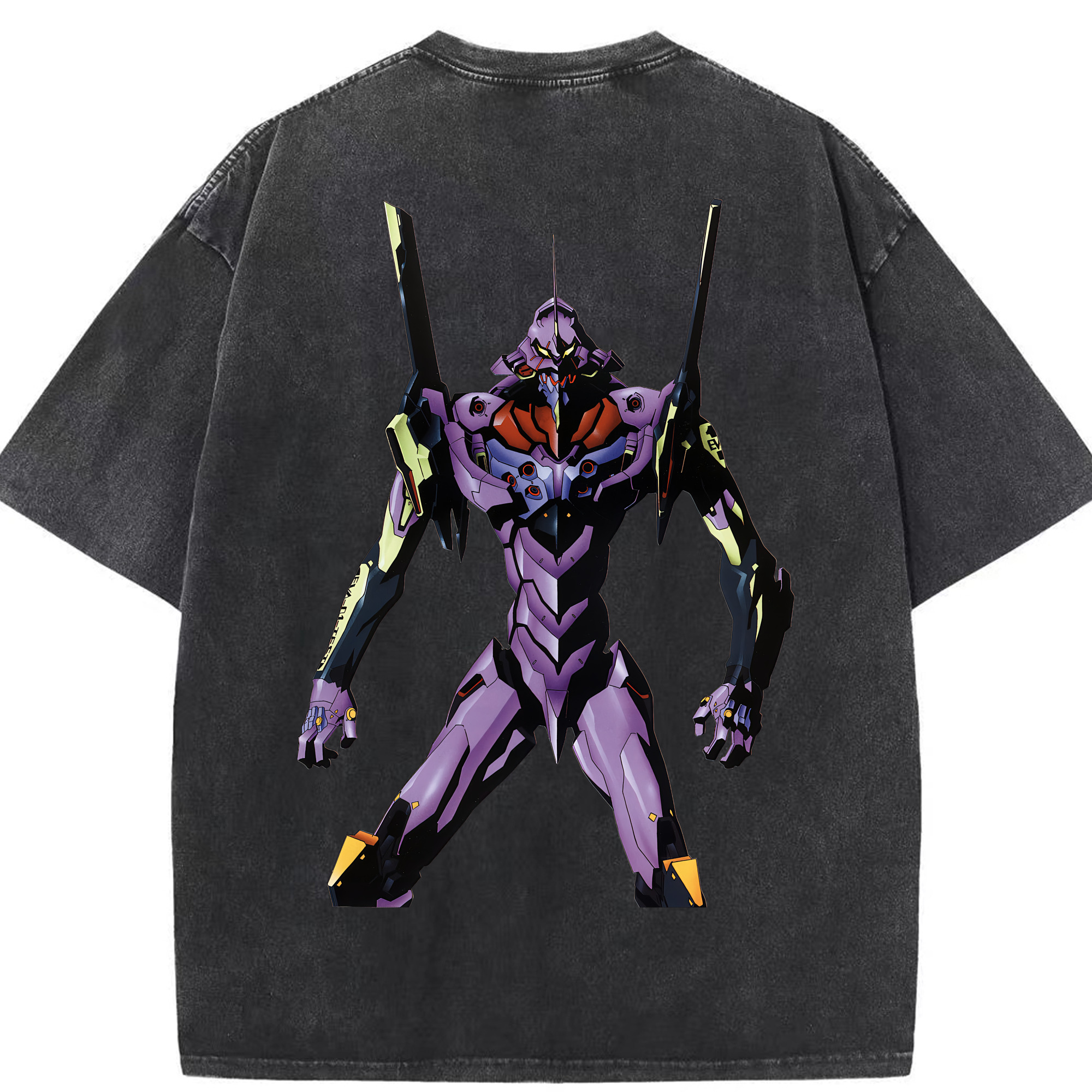 （画像用） EVA 新世紀エヴァンゲリオン 綿100% ヴィンテージ風 半袖Tシャツ（背面プリント）