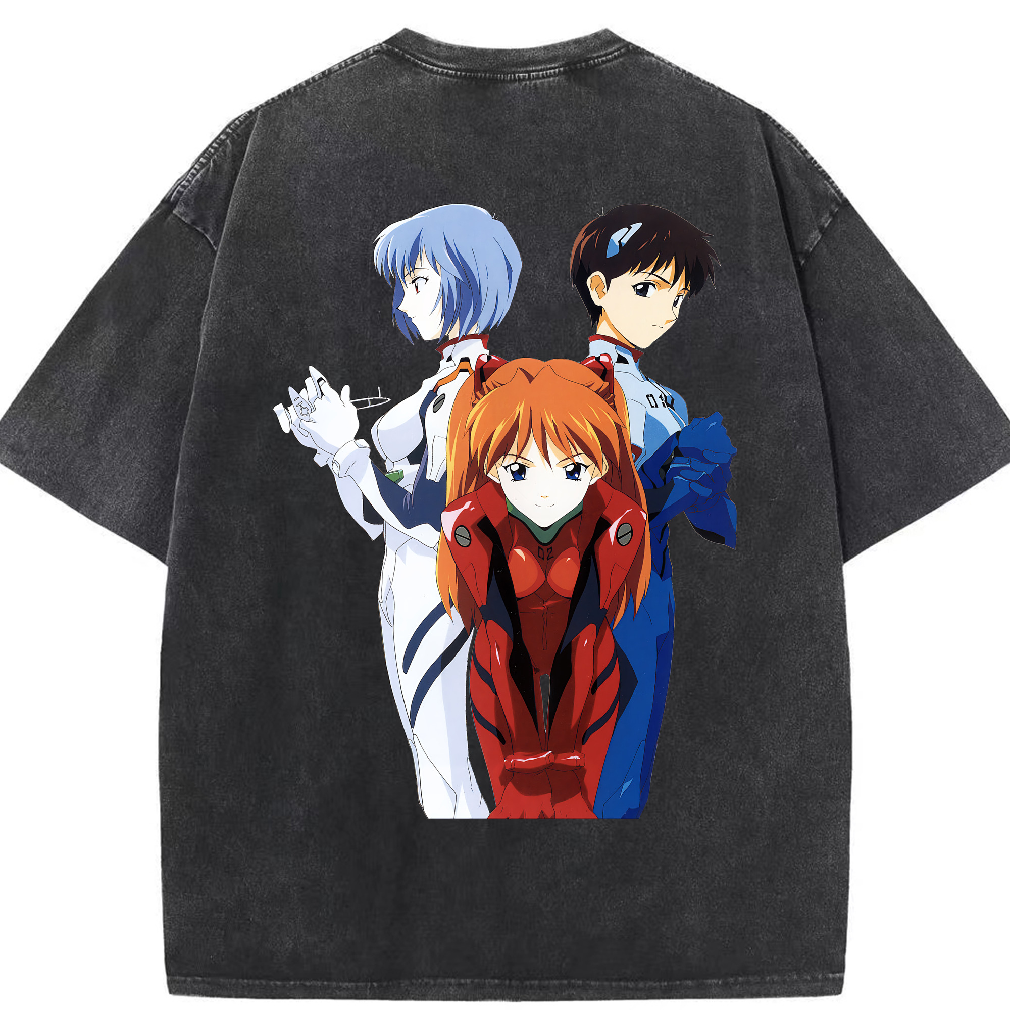 （画像用） EVA 新世紀エヴァンゲリオン 綿100% ヴィンテージ風 半袖Tシャツ（背面プリント）