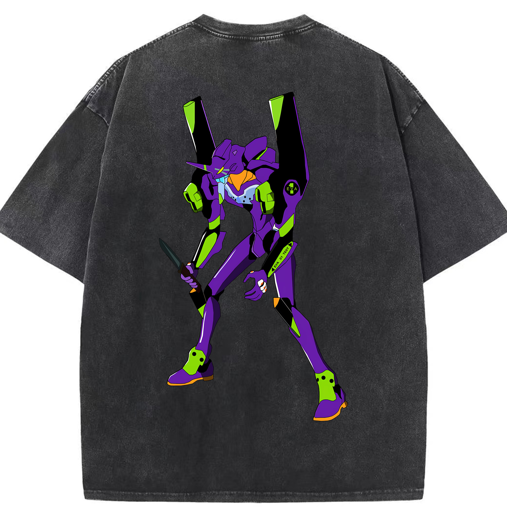 （画像用） EVA 新世紀エヴァンゲリオン 綿100% ヴィンテージ風 半袖Tシャツ（背面プリント）
