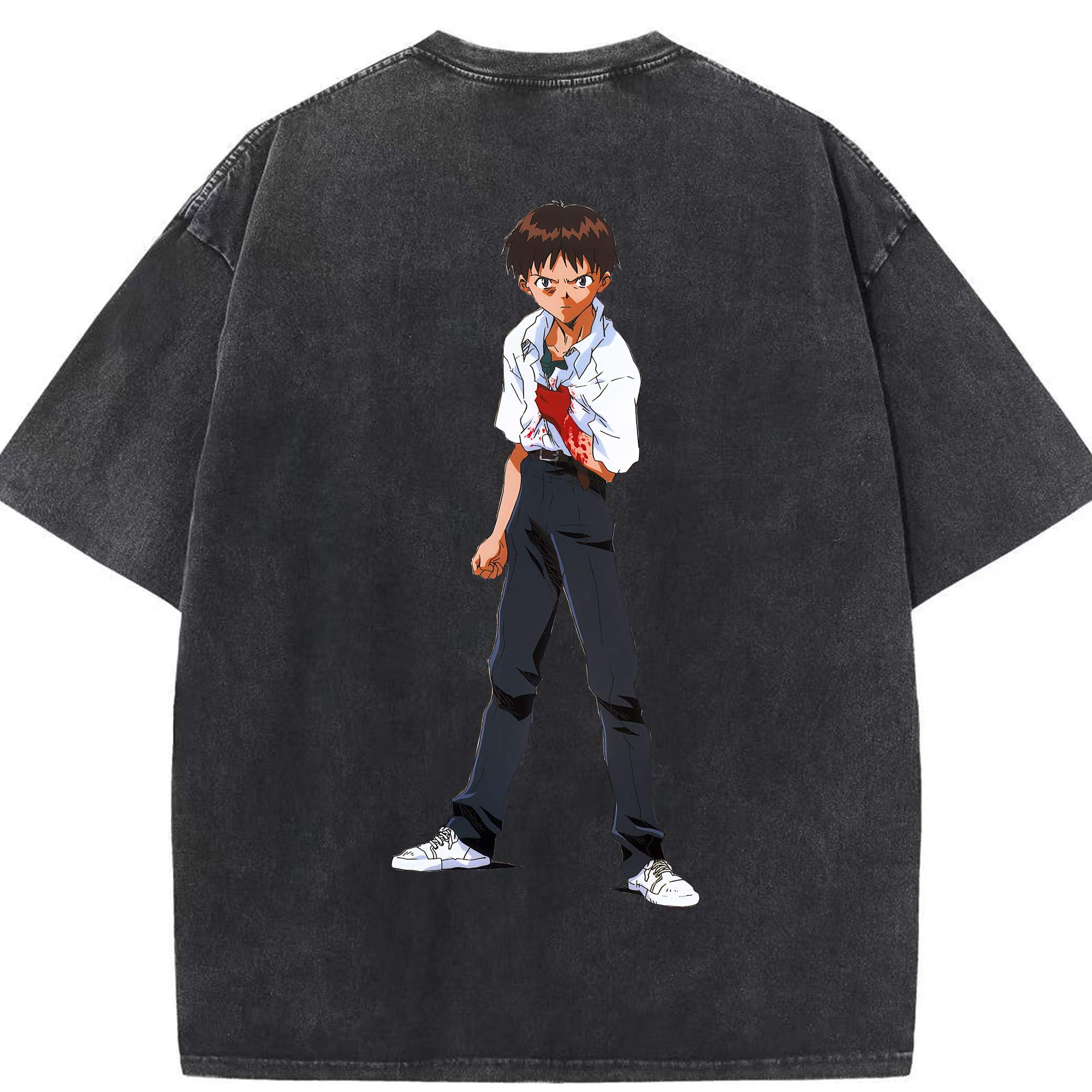 （画像用） EVA 新世紀エヴァンゲリオン 綿100% ヴィンテージ風 半袖Tシャツ（背面プリント）