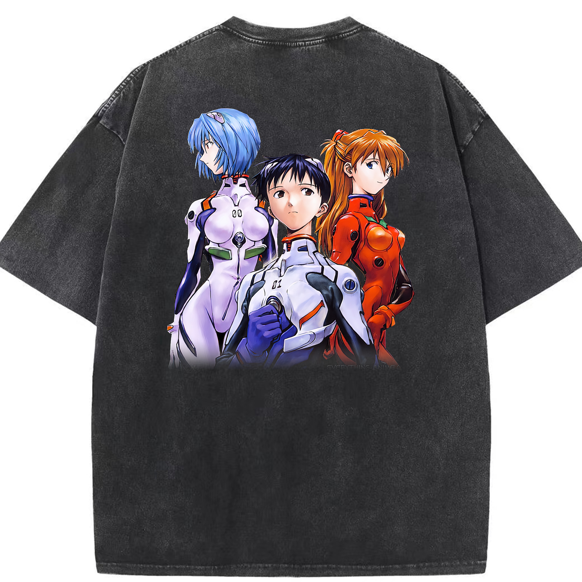 （画像用） EVA 新世紀エヴァンゲリオン 綿100% ヴィンテージ風 半袖Tシャツ（背面プリント）