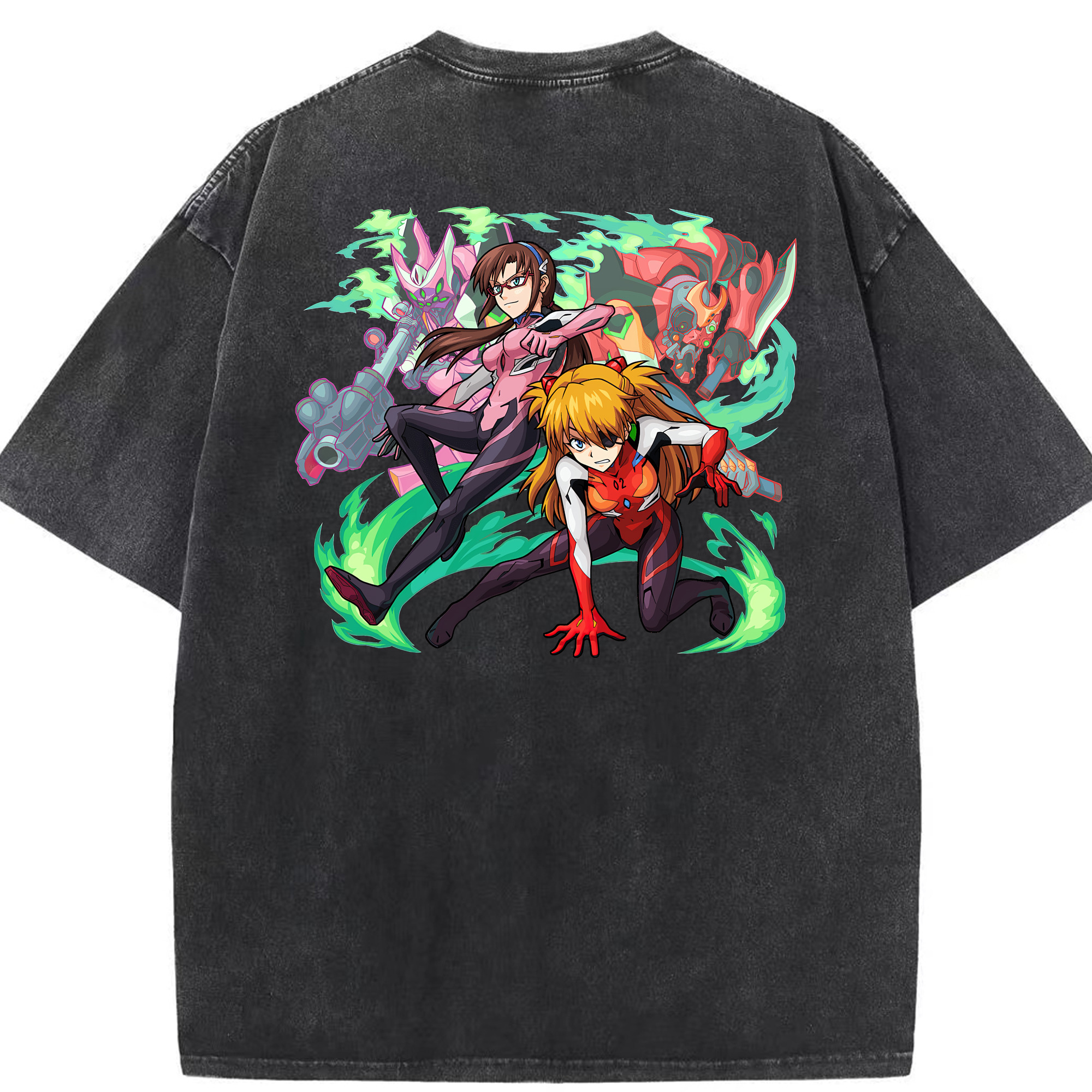（画像用） EVA 新世紀エヴァンゲリオン 綿100% ヴィンテージ風 半袖Tシャツ（背面プリント）