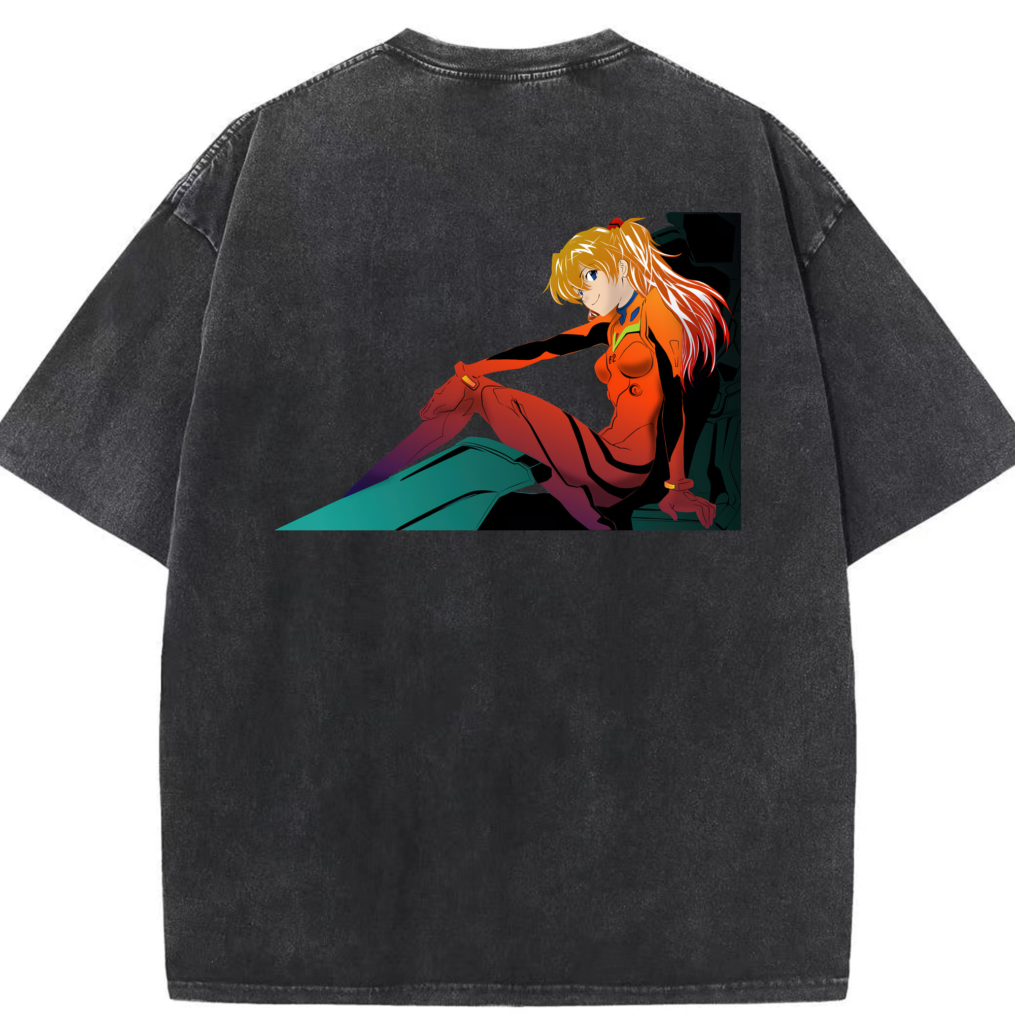 （画像用） EVA 新世紀エヴァンゲリオン 綿100% ヴィンテージ風 半袖Tシャツ（背面プリント）