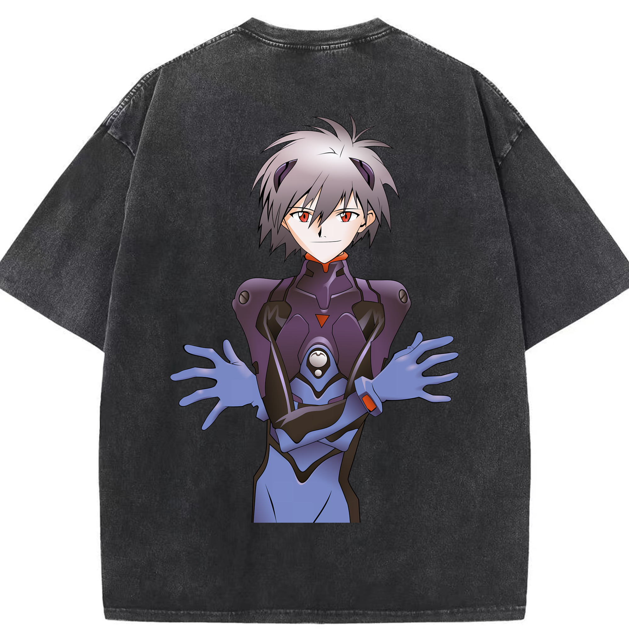 （画像用） EVA 新世紀エヴァンゲリオン 綿100% ヴィンテージ風 半袖Tシャツ（背面プリント）