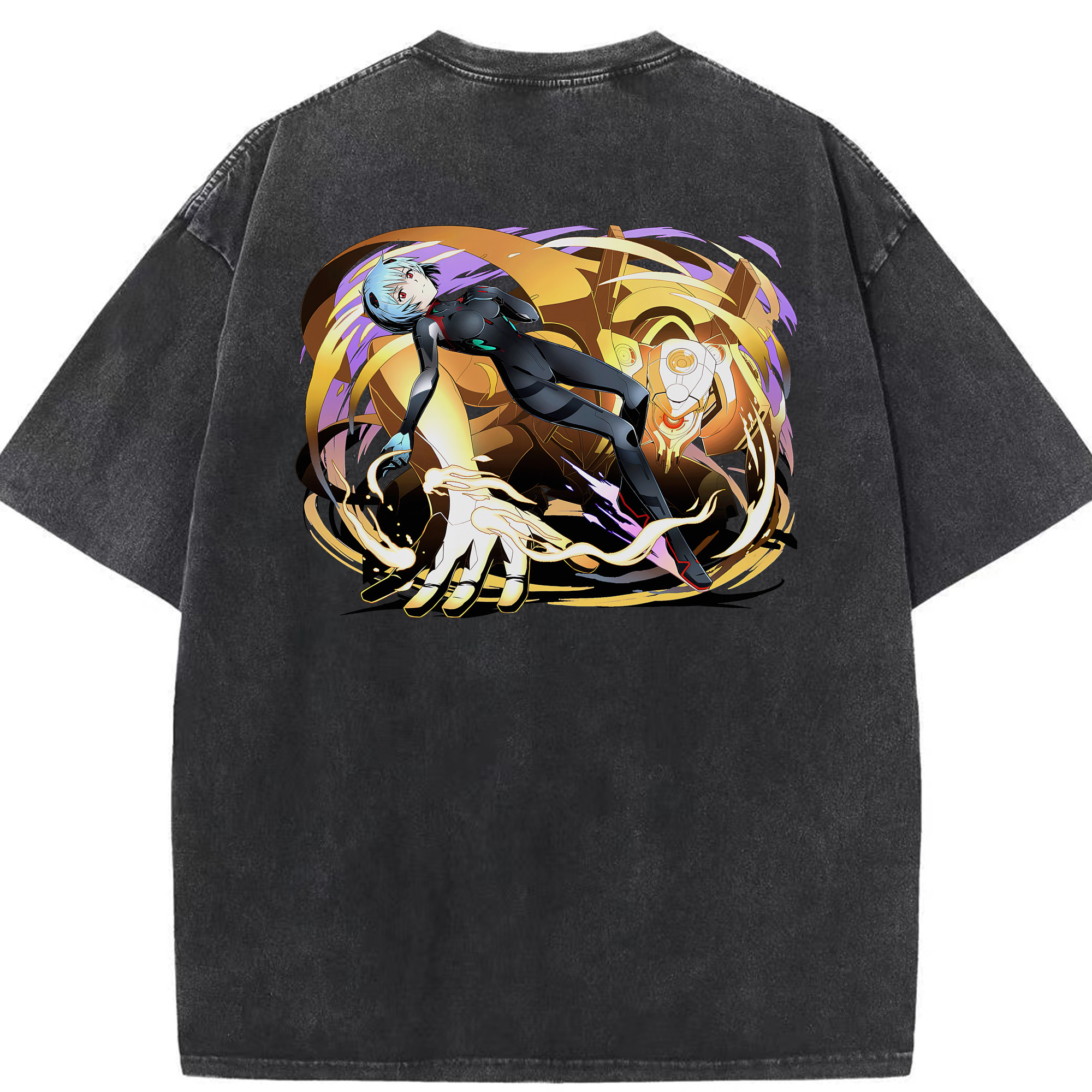 （画像用） EVA 新世紀エヴァンゲリオン 綿100% ヴィンテージ風 半袖Tシャツ（背面プリント）