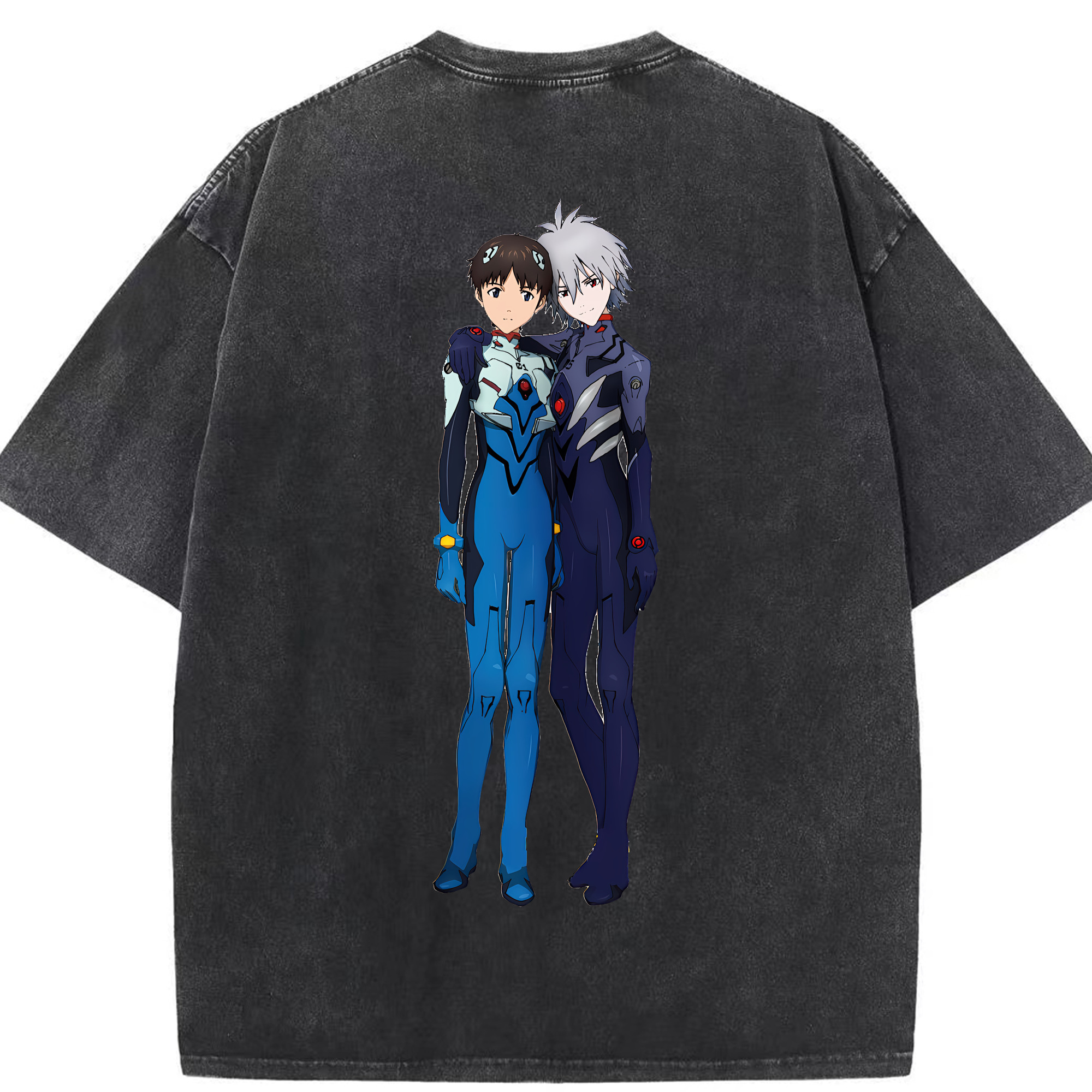 （画像用） EVA 新世紀エヴァンゲリオン 綿100% ヴィンテージ風 半袖Tシャツ（背面プリント）