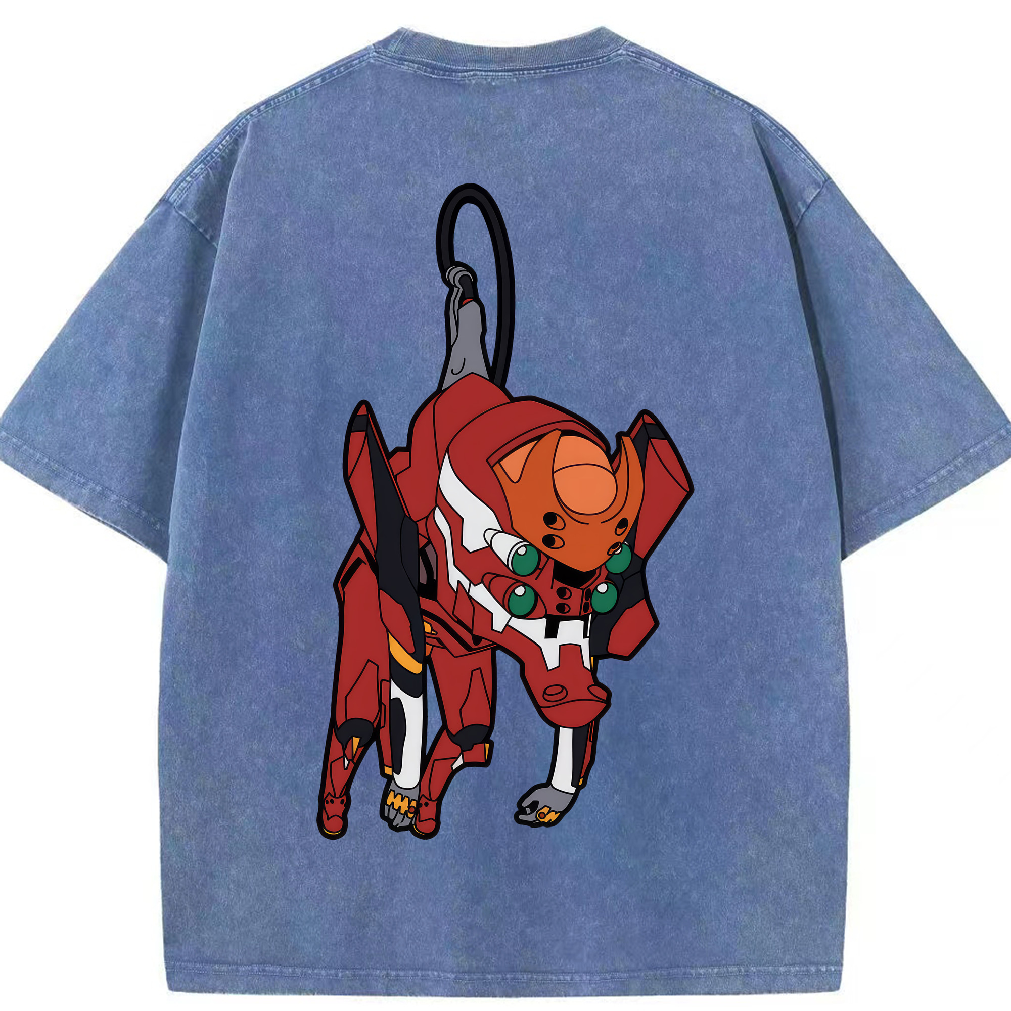 （画像用） EVA 新世紀エヴァンゲリオン 綿100% ヴィンテージ風 半袖Tシャツ（背面プリント）