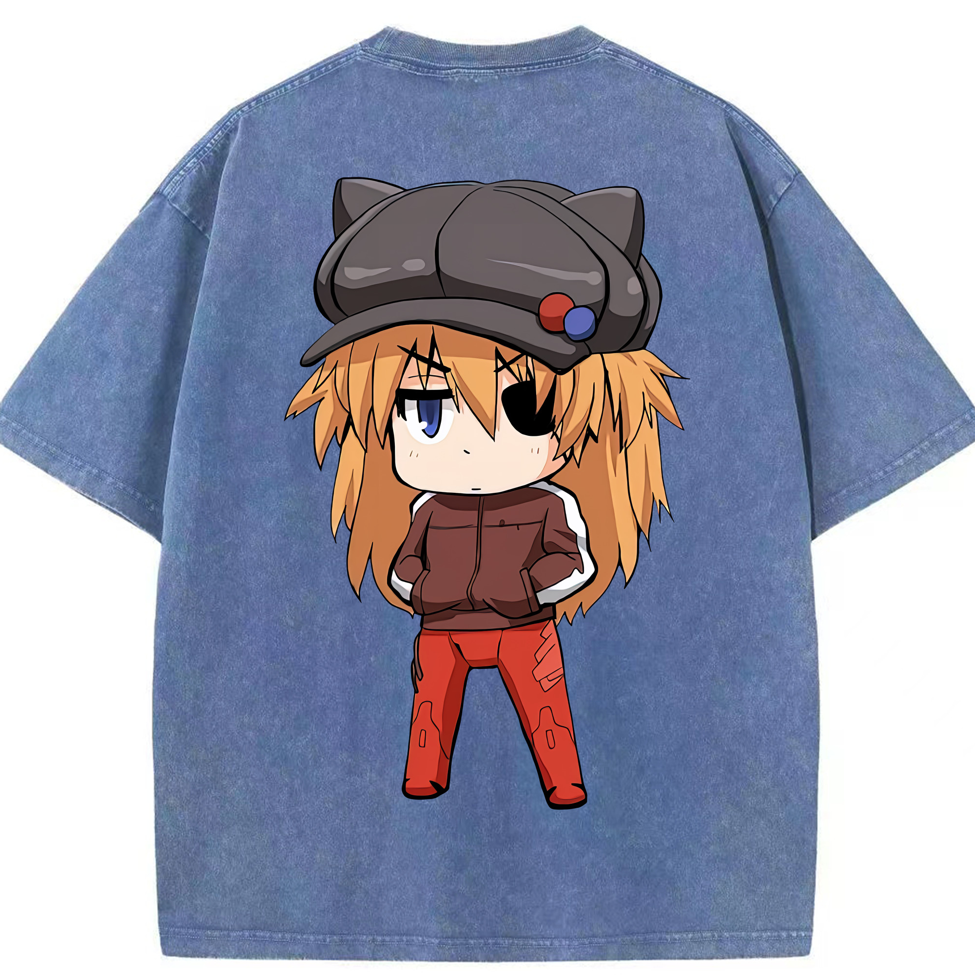 （画像用） EVA 新世紀エヴァンゲリオン 綿100% ヴィンテージ風 半袖Tシャツ（背面プリント）