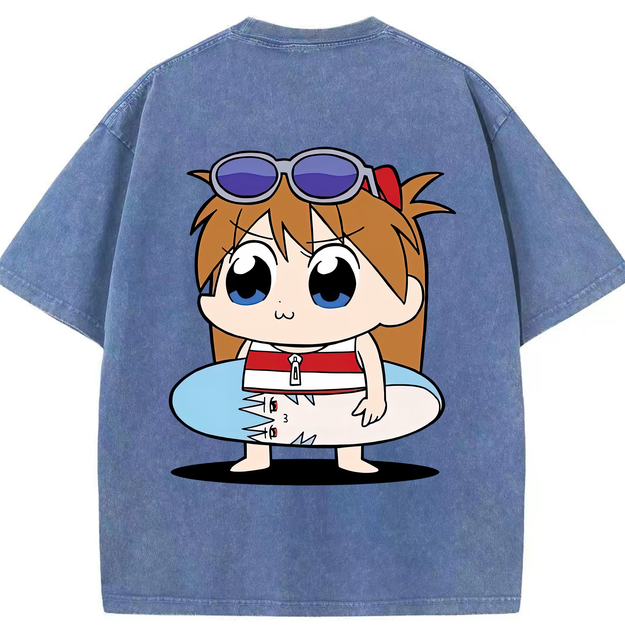 （画像用） EVA 新世紀エヴァンゲリオン 綿100% ヴィンテージ風 半袖Tシャツ（背面プリント）