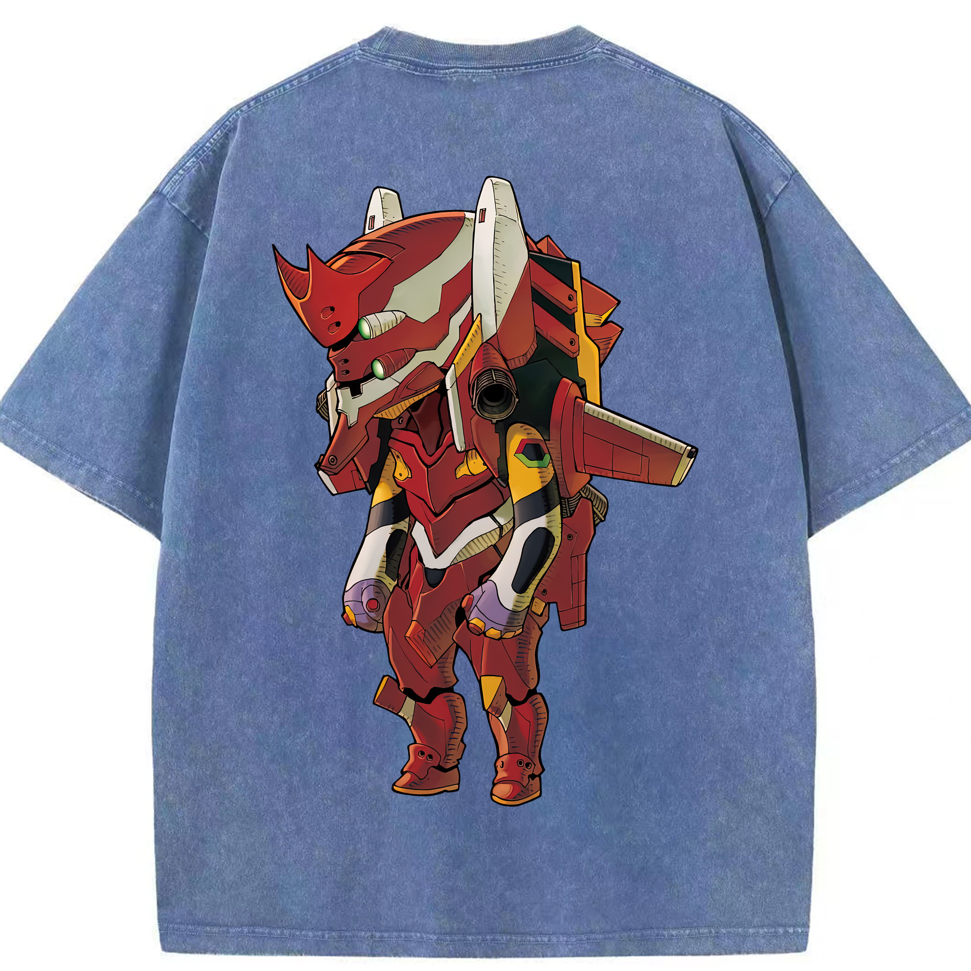 （画像用） EVA 新世紀エヴァンゲリオン 綿100% ヴィンテージ風 半袖Tシャツ（背面プリント）