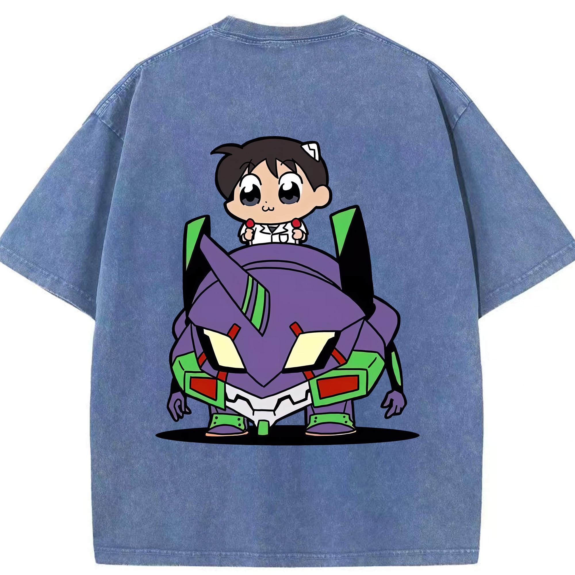 （画像用） EVA 新世紀エヴァンゲリオン 綿100% ヴィンテージ風 半袖Tシャツ（背面プリント）