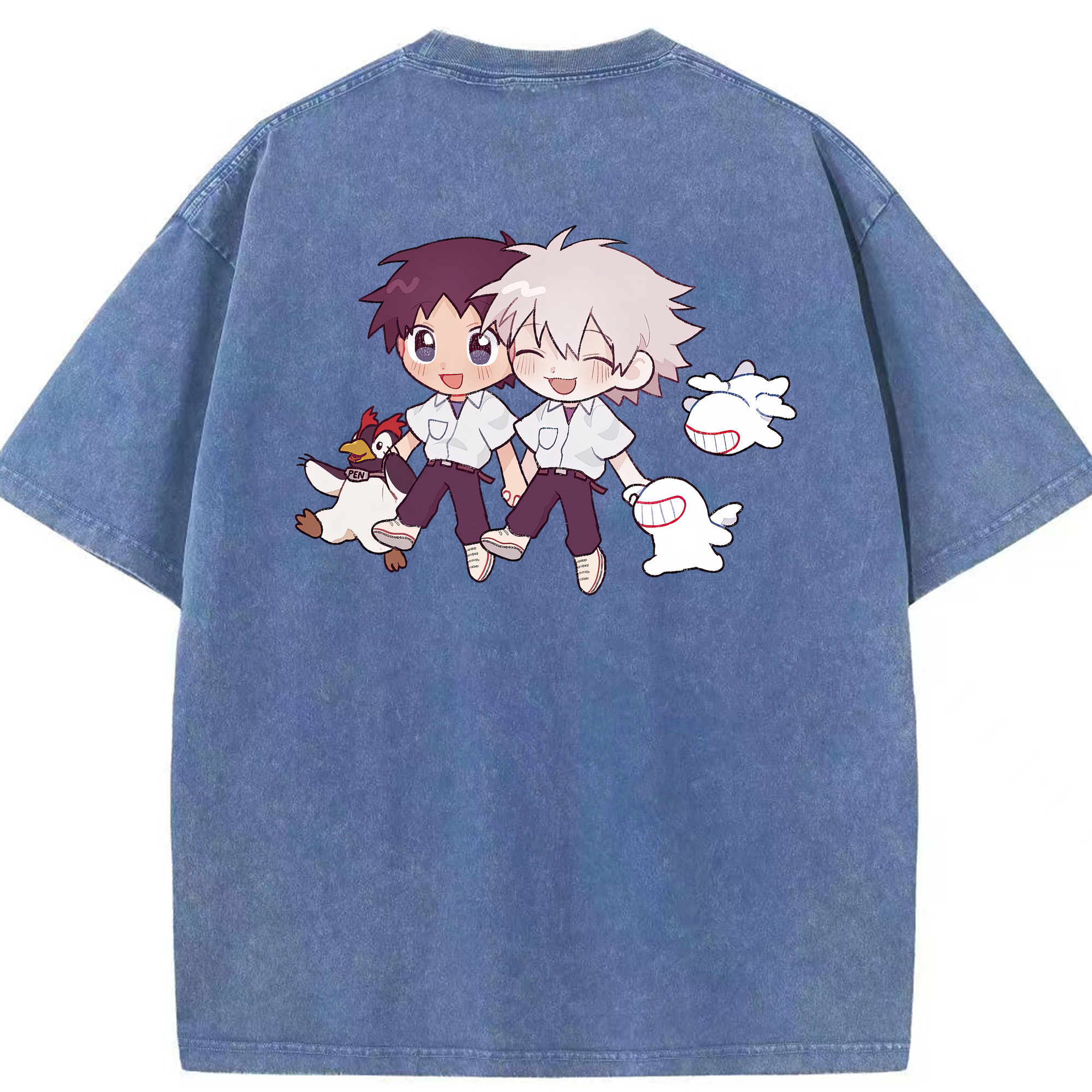 （画像用） EVA 新世紀エヴァンゲリオン 綿100% ヴィンテージ風 半袖Tシャツ（背面プリント）