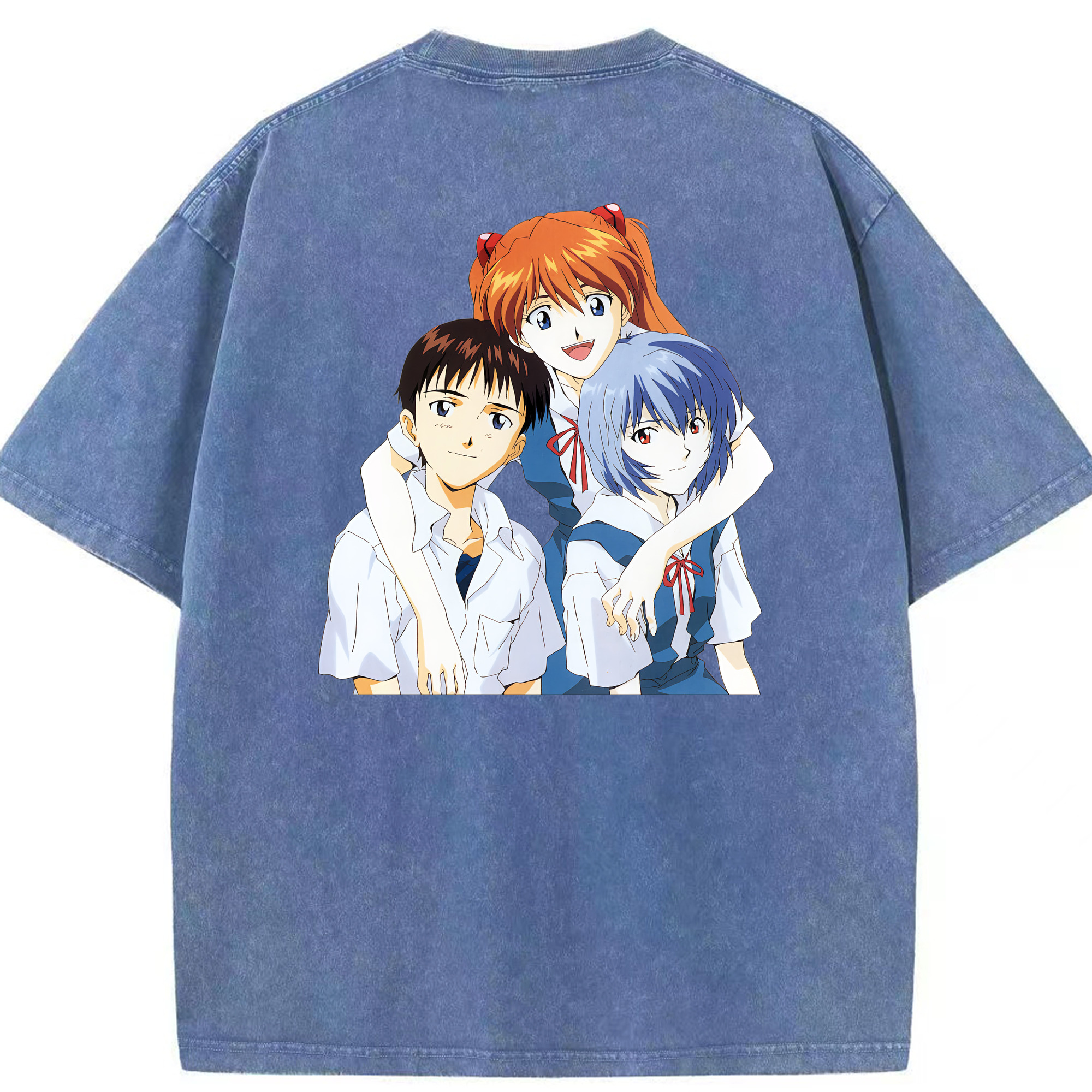 （画像用） EVA 新世紀エヴァンゲリオン 綿100% ヴィンテージ風 半袖Tシャツ（背面プリント）