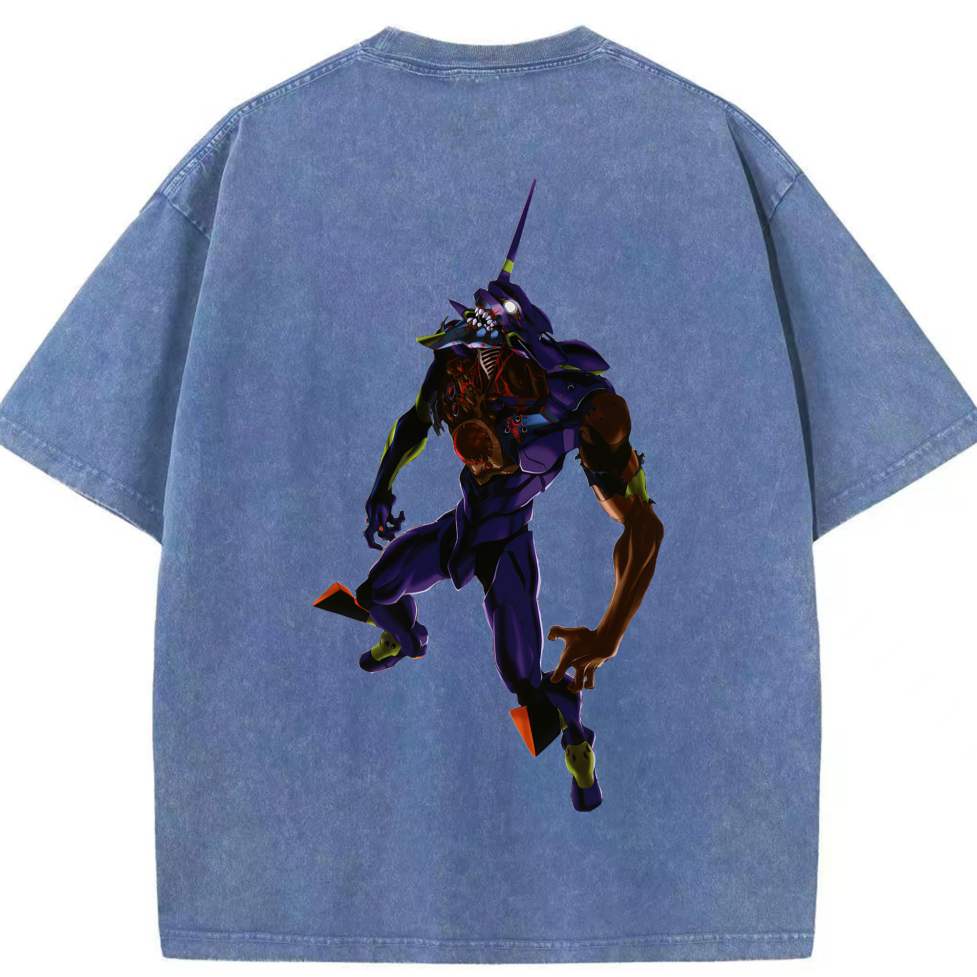 （画像用） EVA 新世紀エヴァンゲリオン 綿100% ヴィンテージ風 半袖Tシャツ（背面プリント）