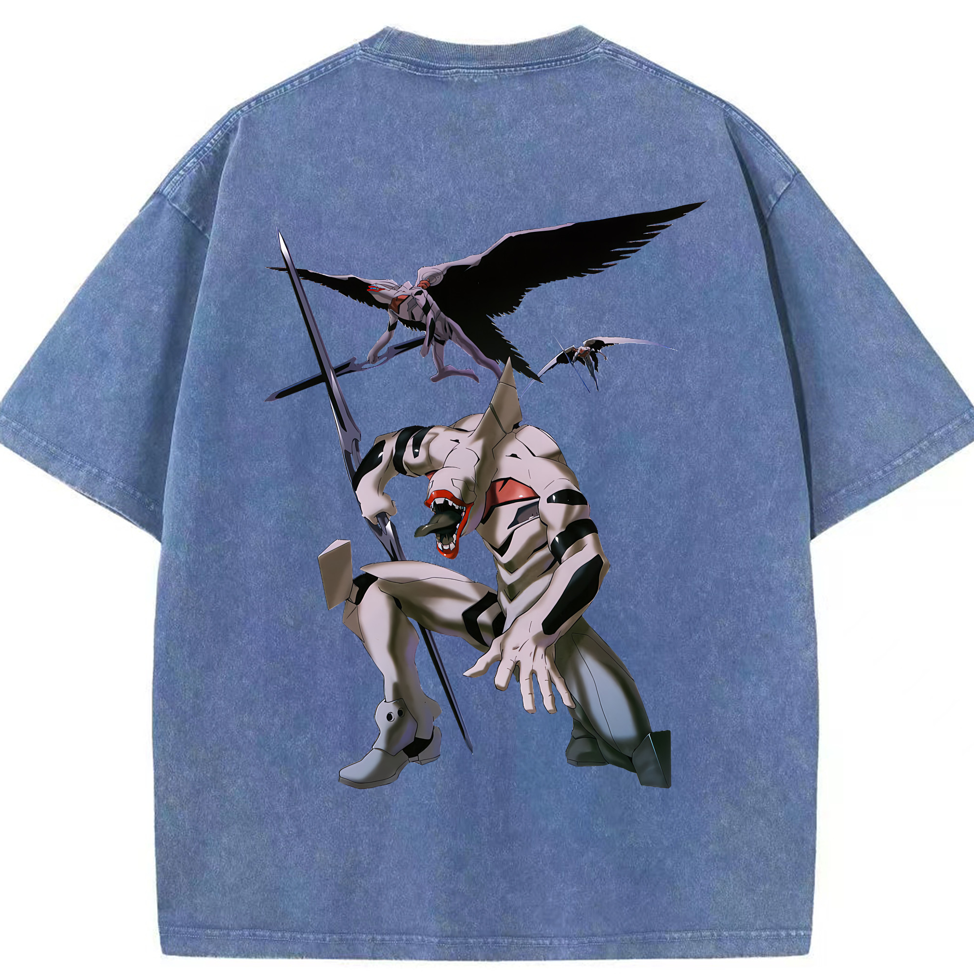 （画像用） EVA 新世紀エヴァンゲリオン 綿100% ヴィンテージ風 半袖Tシャツ（背面プリント）