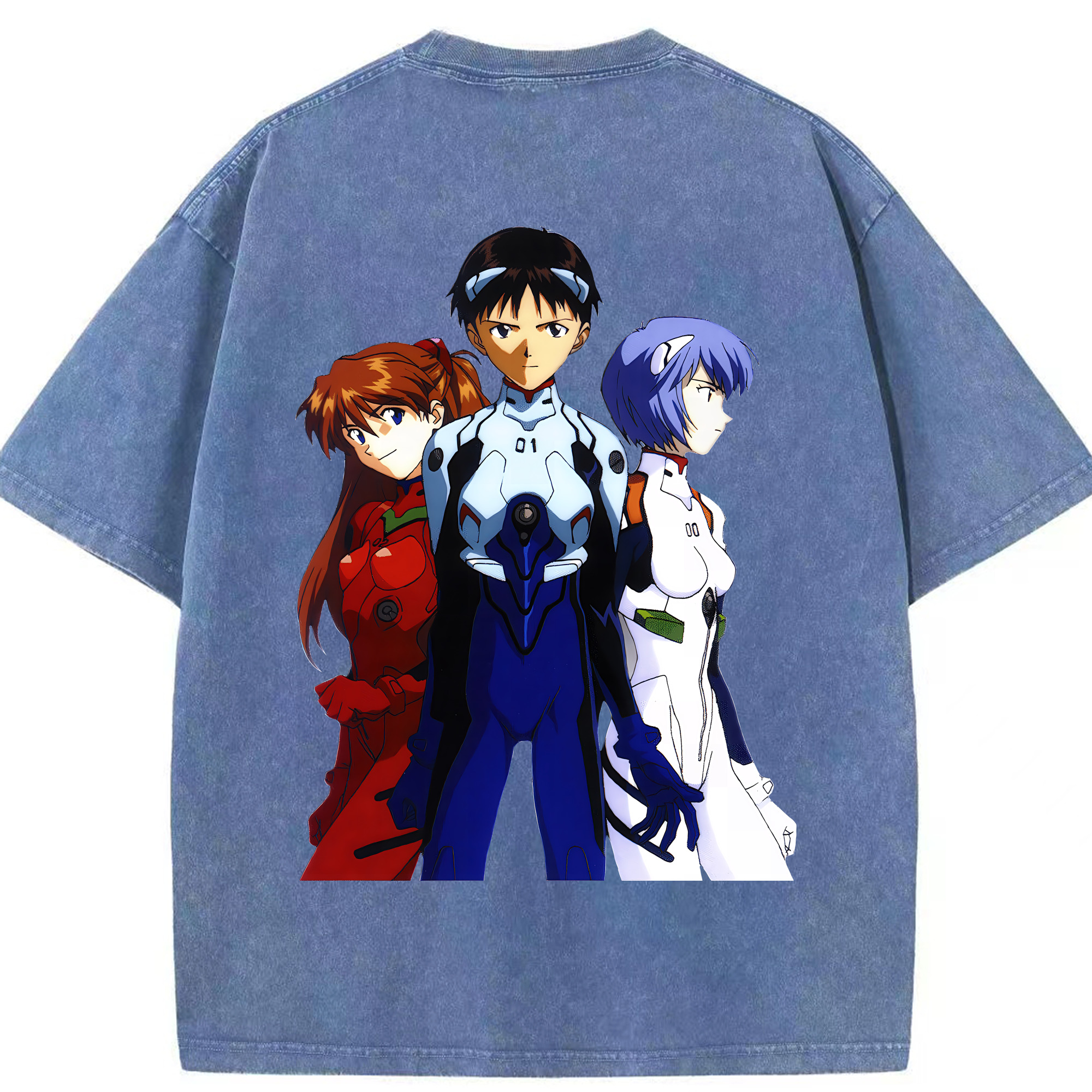 （画像用） EVA 新世紀エヴァンゲリオン 綿100% ヴィンテージ風 半袖Tシャツ（背面プリント）