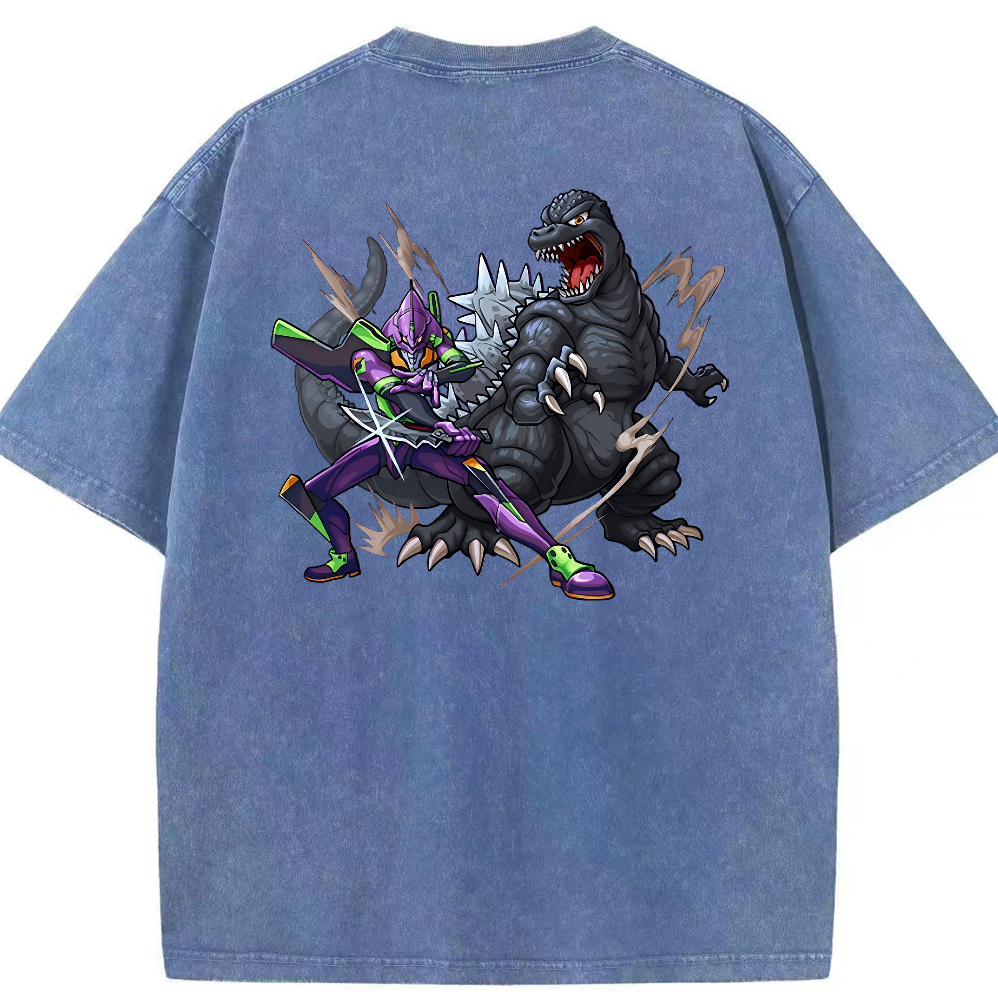 （画像用） EVA 新世紀エヴァンゲリオン 綿100% ヴィンテージ風 半袖Tシャツ（背面プリント）