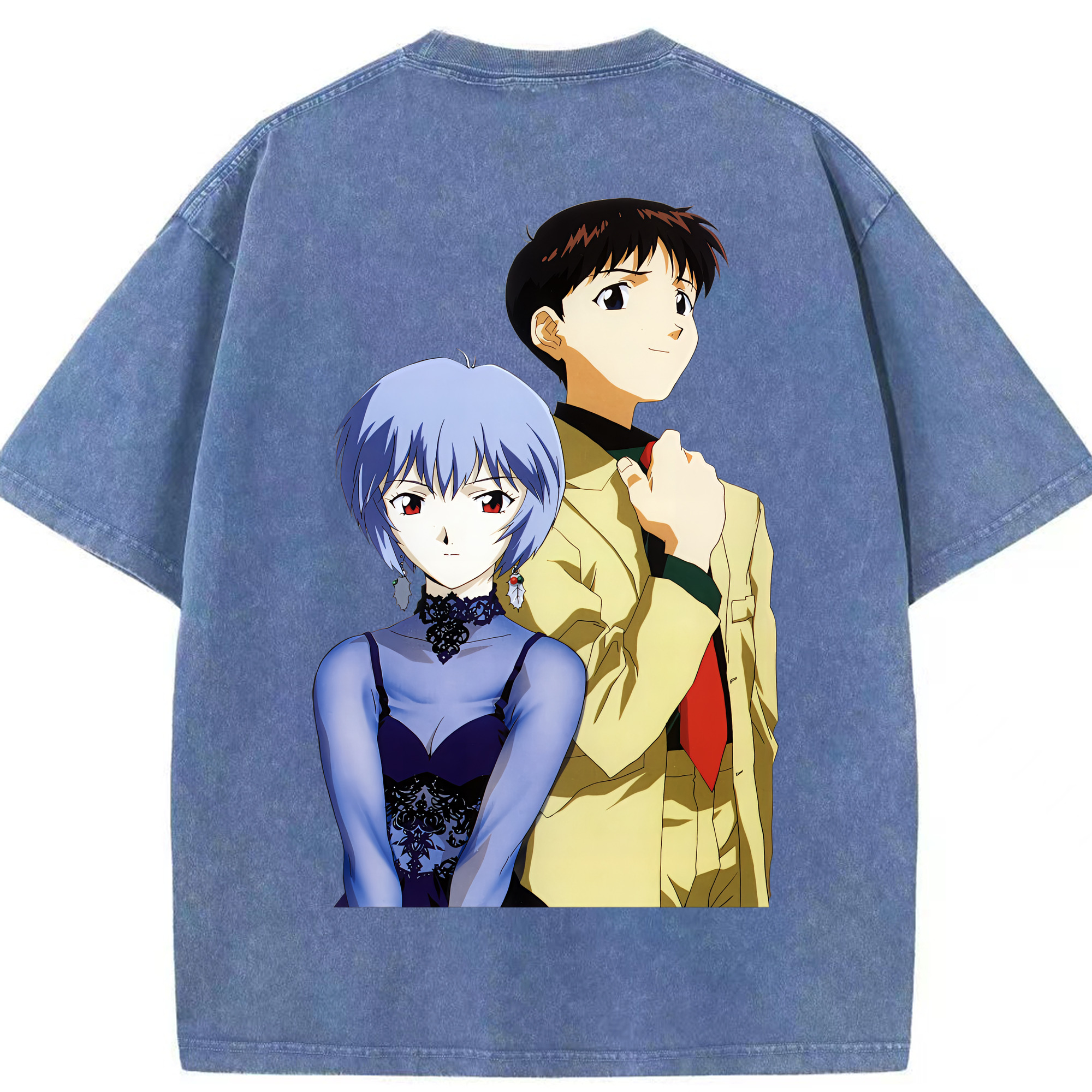 （画像用） EVA 新世紀エヴァンゲリオン 綿100% ヴィンテージ風 半袖Tシャツ（背面プリント）