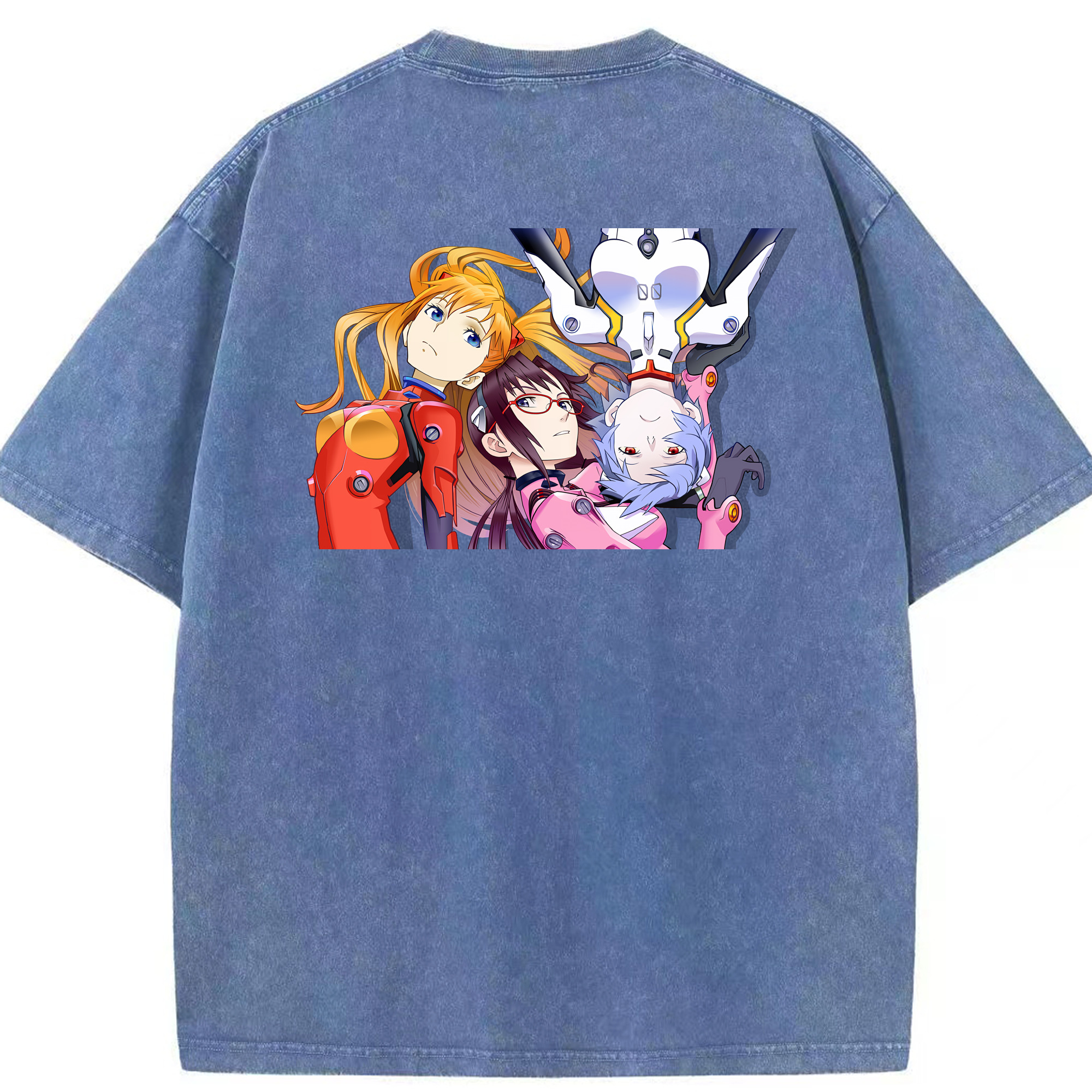 （画像用） EVA 新世紀エヴァンゲリオン 綿100% ヴィンテージ風 半袖Tシャツ（背面プリント）