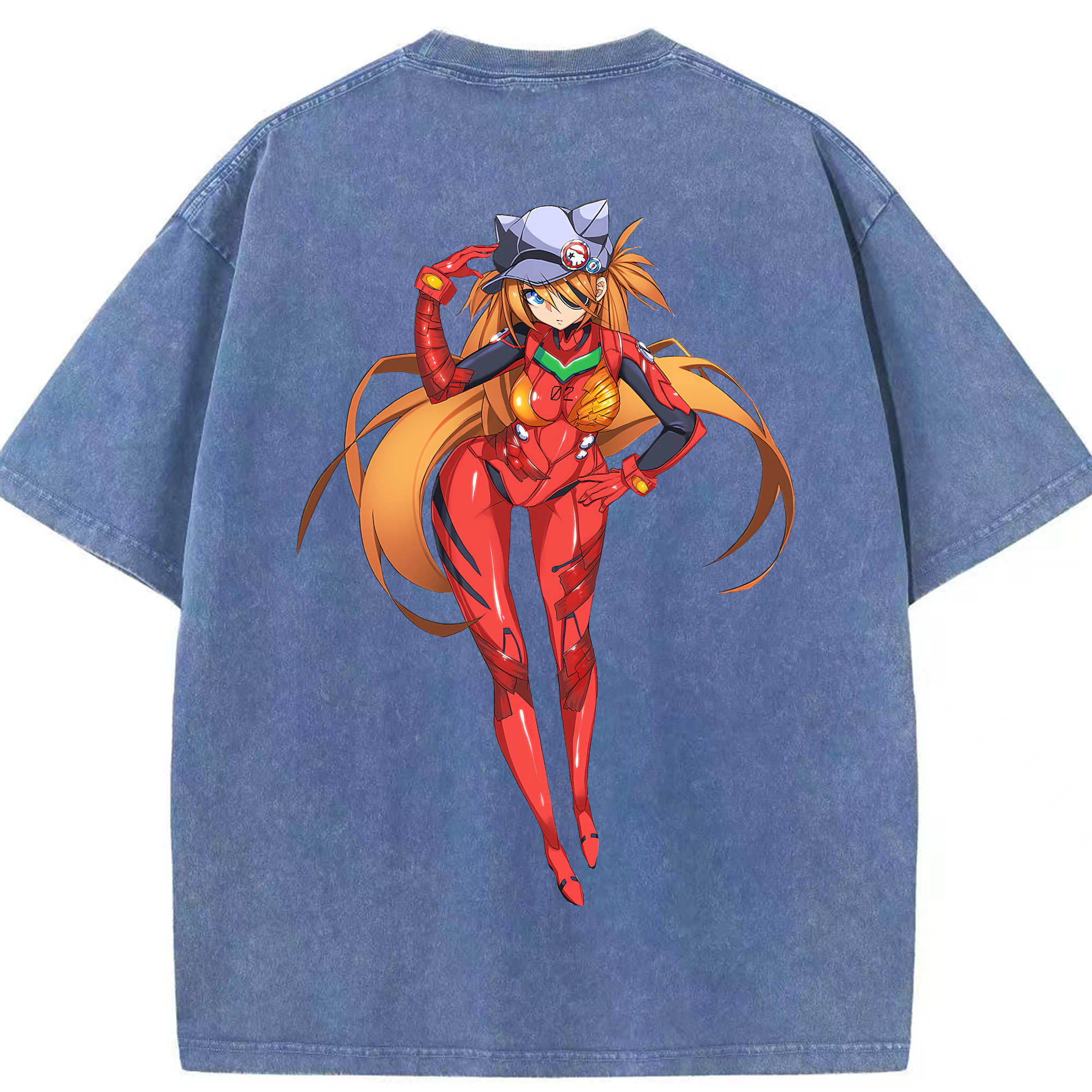（画像用） EVA 新世紀エヴァンゲリオン 綿100% ヴィンテージ風 半袖Tシャツ（背面プリント）