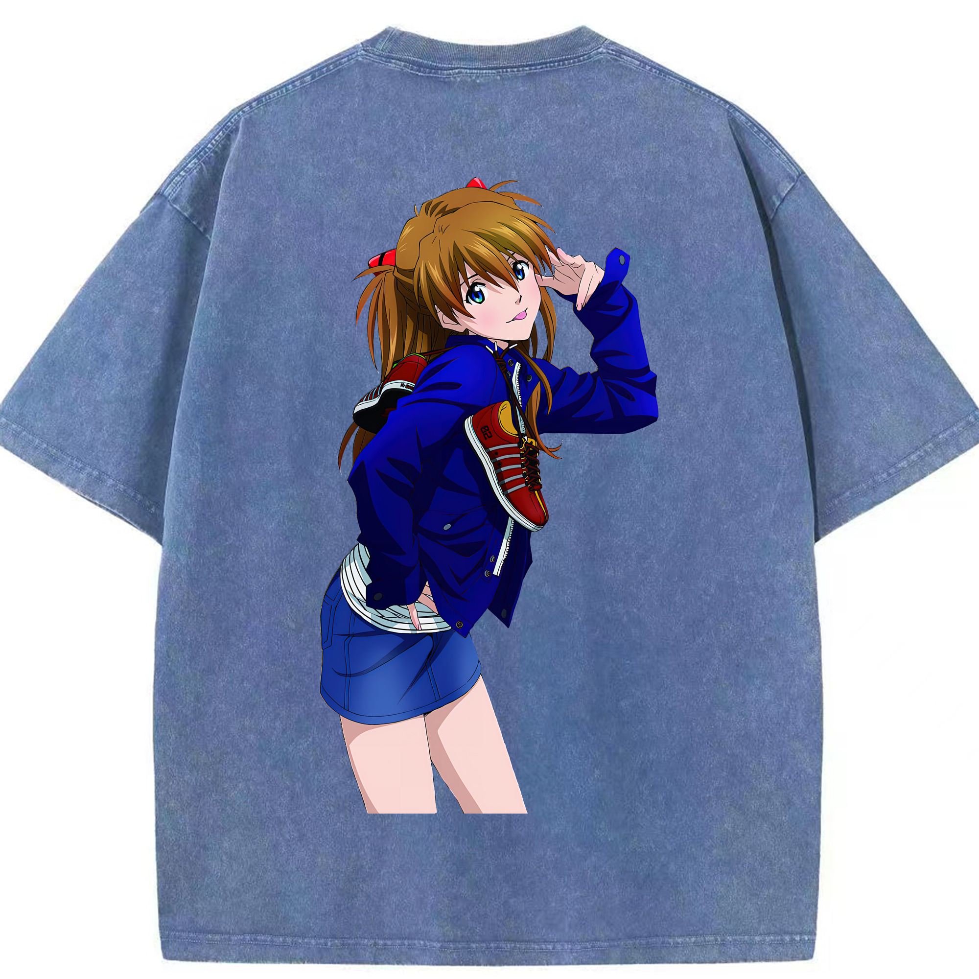 （画像用） EVA 新世紀エヴァンゲリオン 綿100% ヴィンテージ風 半袖Tシャツ（背面プリント）