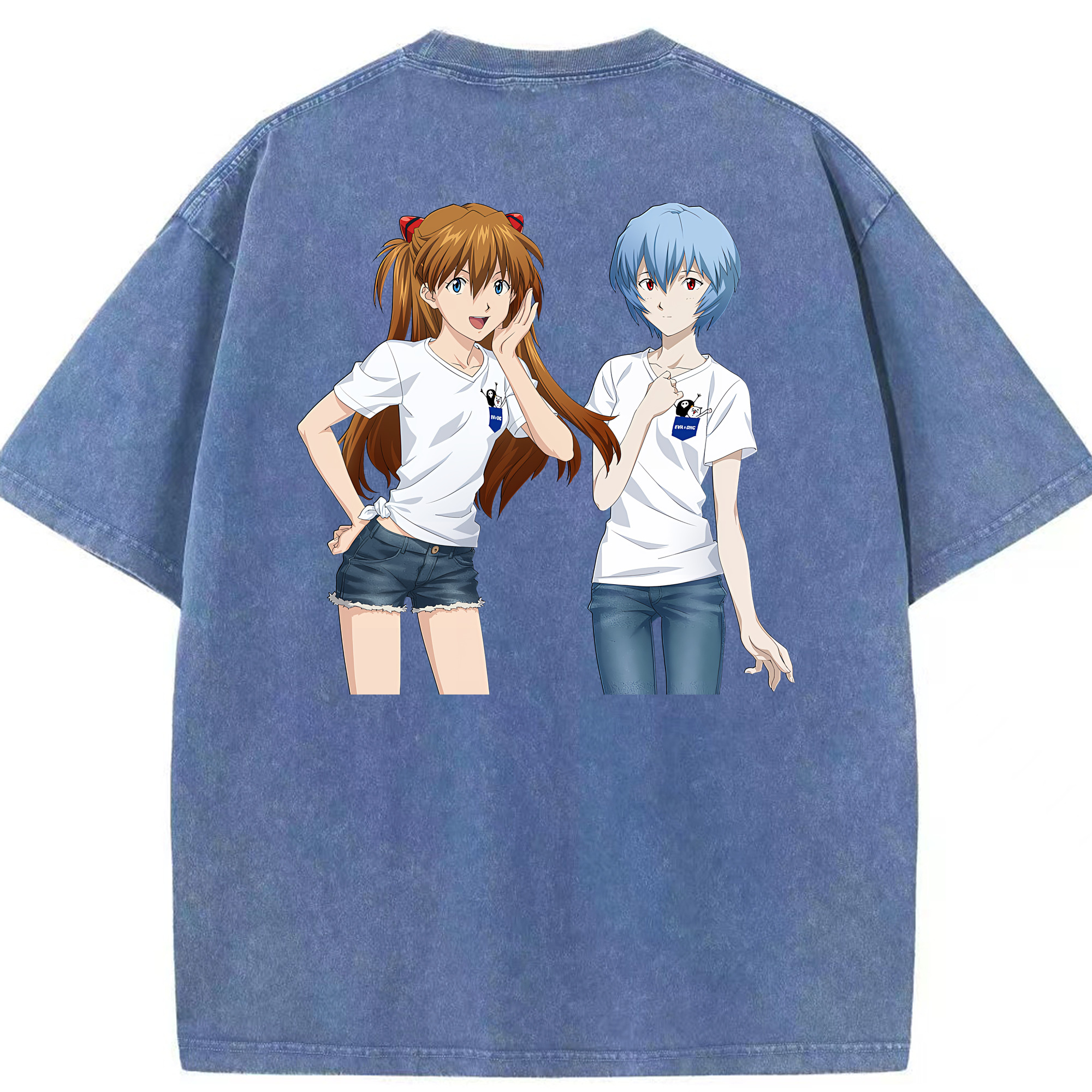 （画像用） EVA 新世紀エヴァンゲリオン 綿100% ヴィンテージ風 半袖Tシャツ（背面プリント）