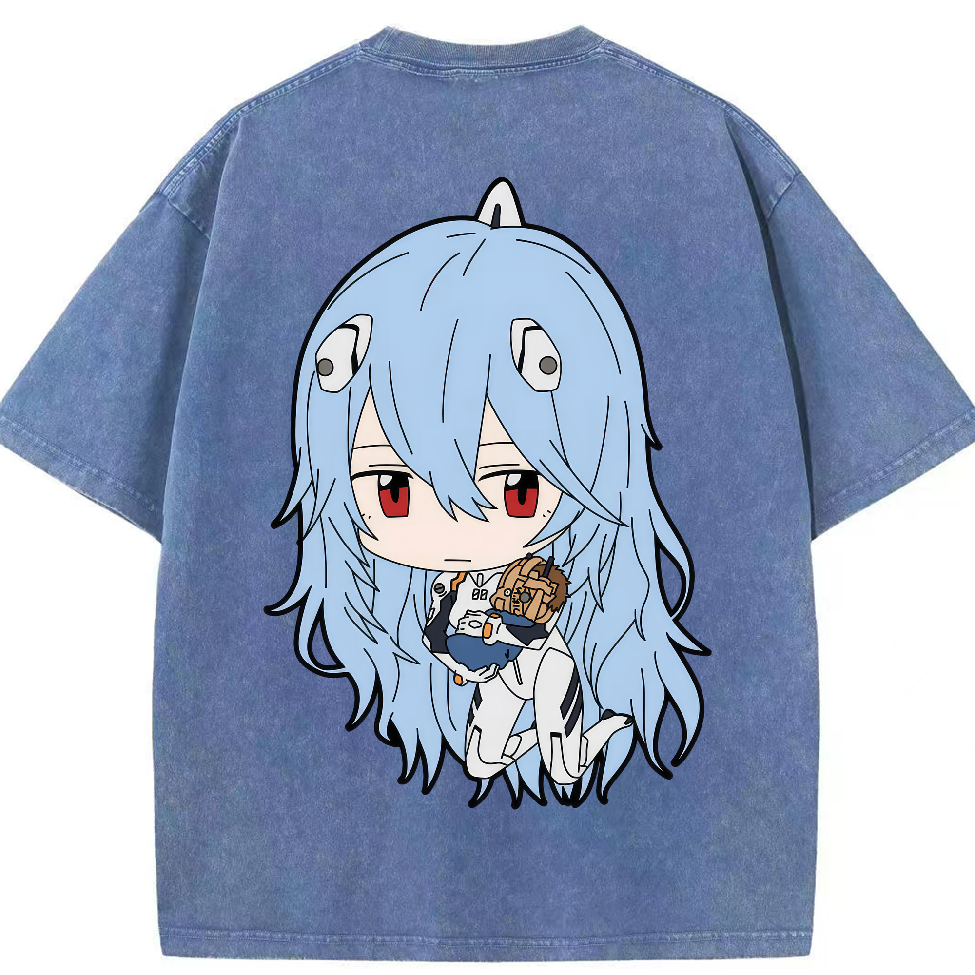（画像用） EVA 新世紀エヴァンゲリオン 綿100% ヴィンテージ風 半袖Tシャツ（背面プリント）