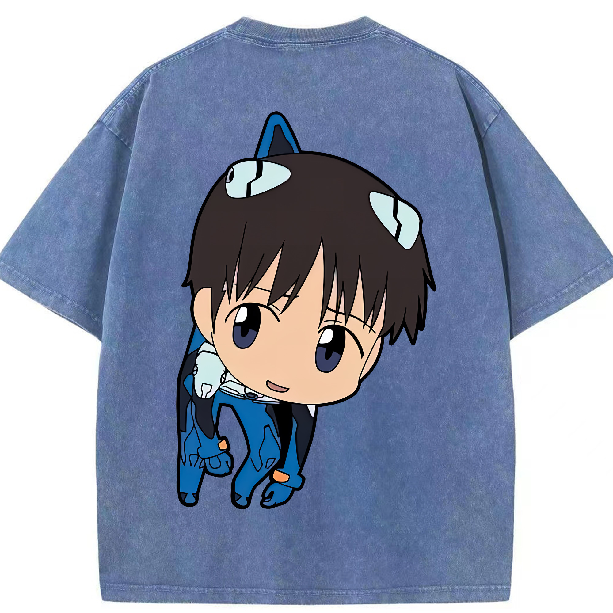 （画像用） EVA 新世紀エヴァンゲリオン 綿100% ヴィンテージ風 半袖Tシャツ（背面プリント）