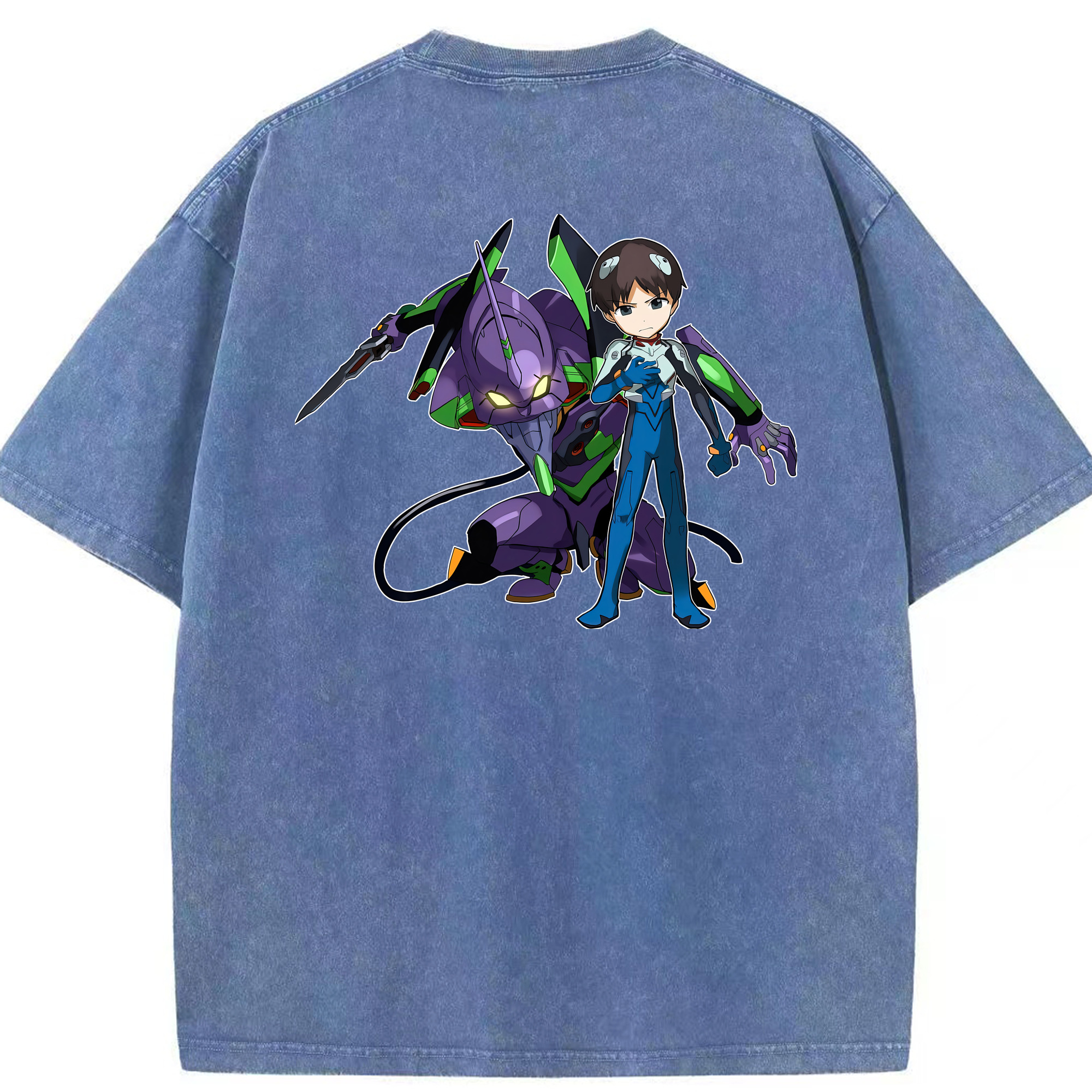（画像用） EVA 新世紀エヴァンゲリオン 綿100% ヴィンテージ風 半袖Tシャツ（背面プリント）
