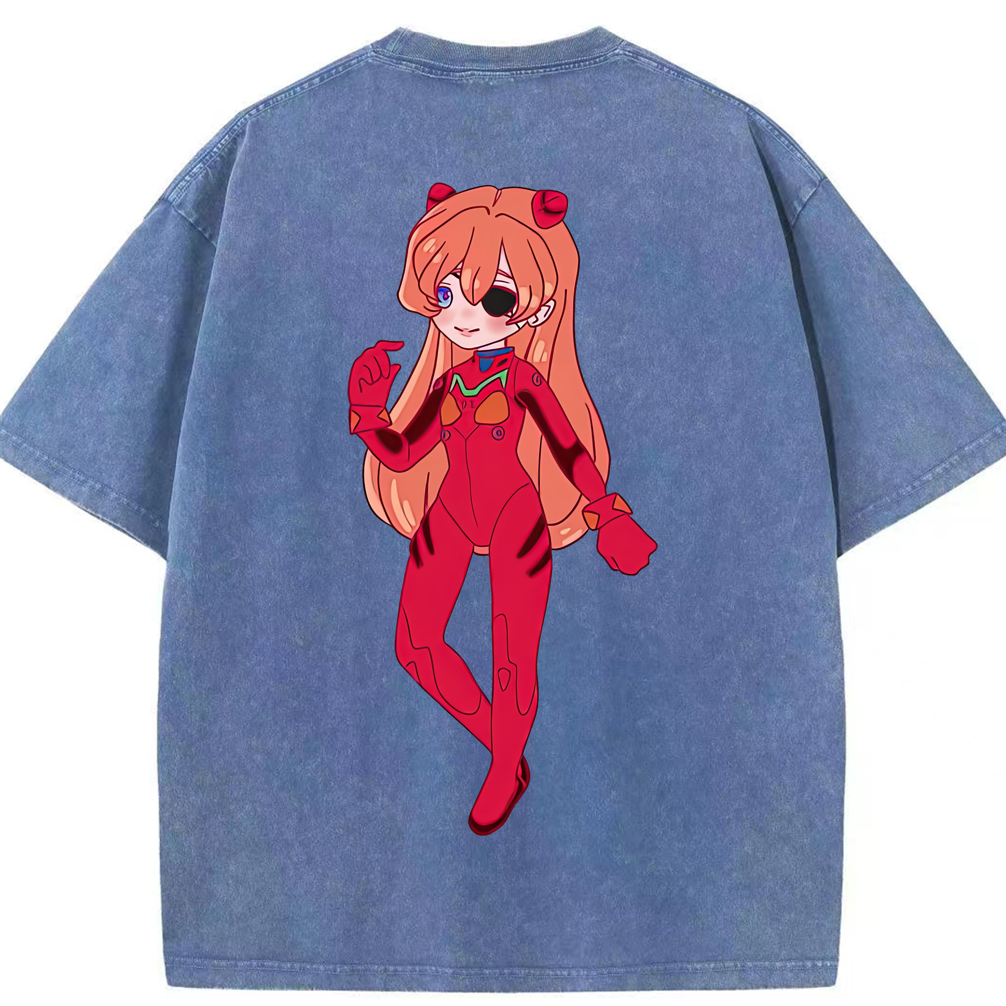 （画像用） EVA 新世紀エヴァンゲリオン 綿100% ヴィンテージ風 半袖Tシャツ（背面プリント）