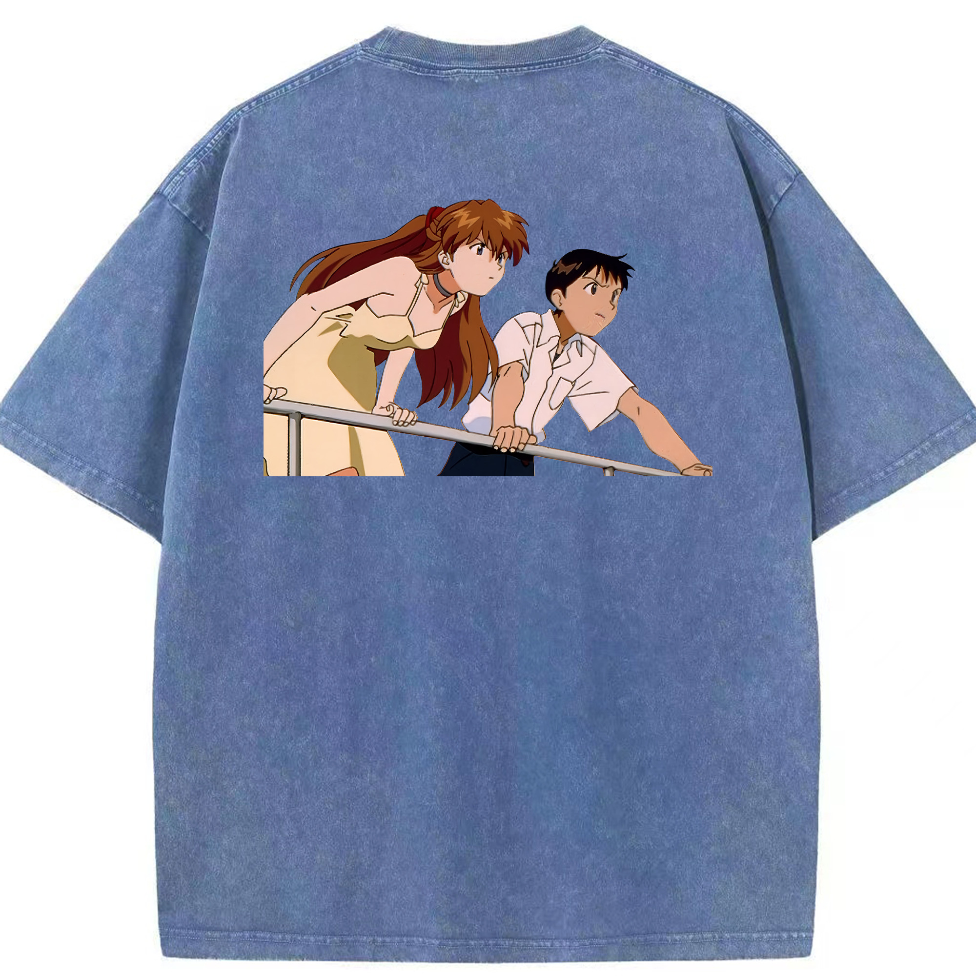 （画像用） EVA 新世紀エヴァンゲリオン 綿100% ヴィンテージ風 半袖Tシャツ（背面プリント）