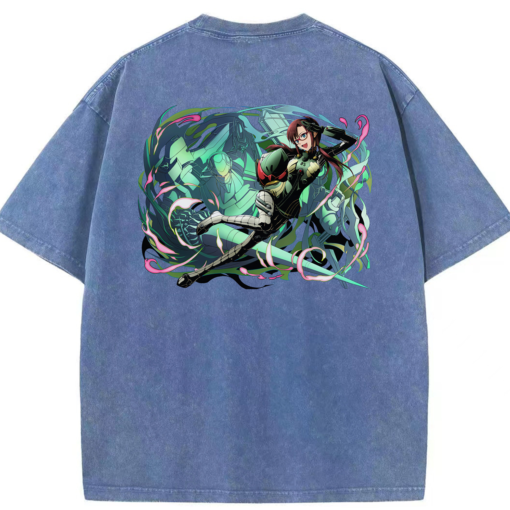 （画像用） EVA 新世紀エヴァンゲリオン 綿100% ヴィンテージ風 半袖Tシャツ（背面プリント）