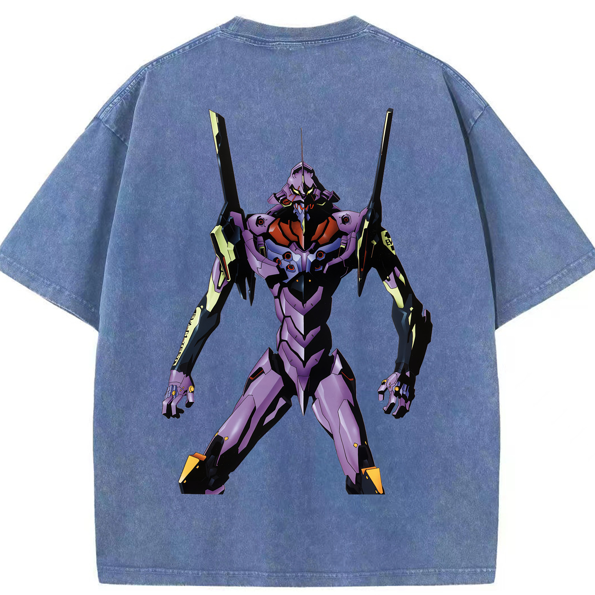 （画像用） EVA 新世紀エヴァンゲリオン 綿100% ヴィンテージ風 半袖Tシャツ（背面プリント）