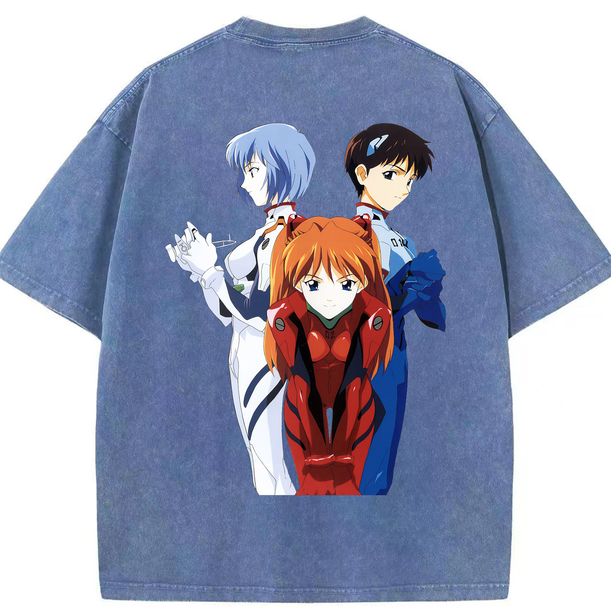 （画像用） EVA 新世紀エヴァンゲリオン 綿100% ヴィンテージ風 半袖Tシャツ（背面プリント）