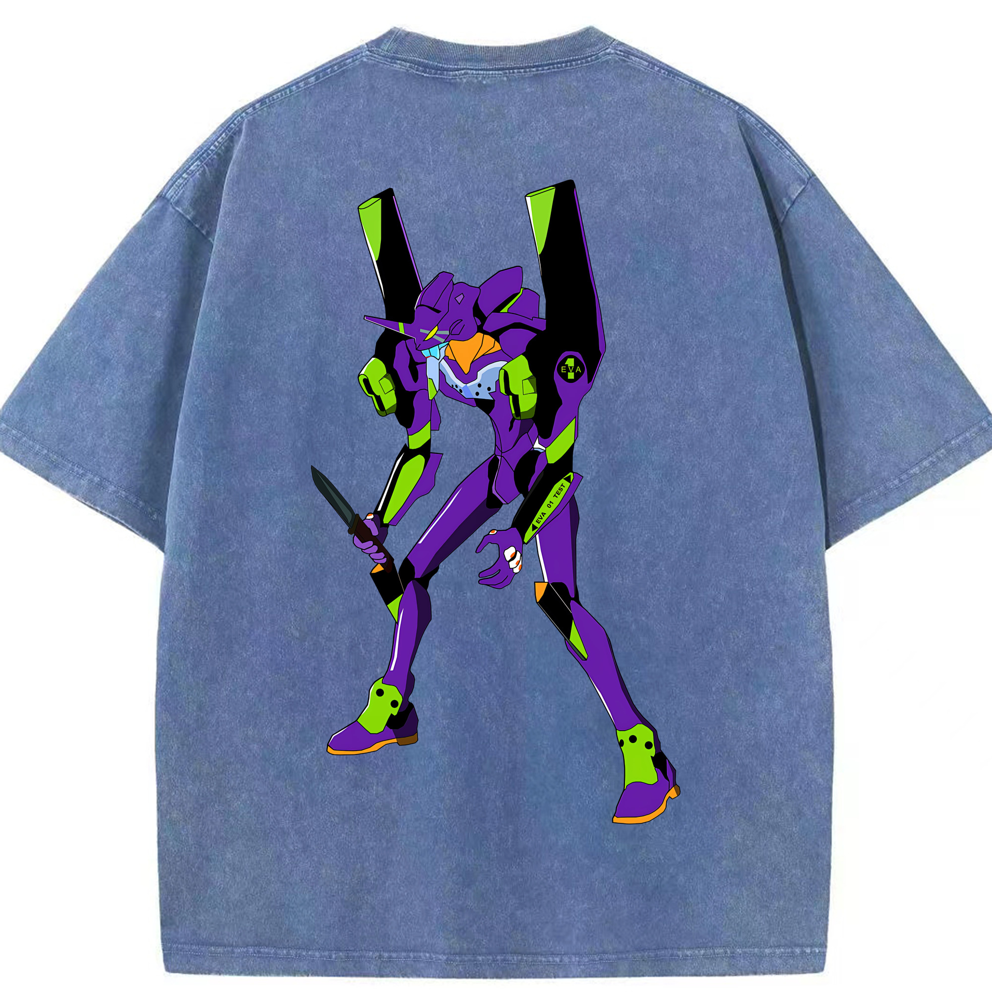 （画像用） EVA 新世紀エヴァンゲリオン 綿100% ヴィンテージ風 半袖Tシャツ（背面プリント）