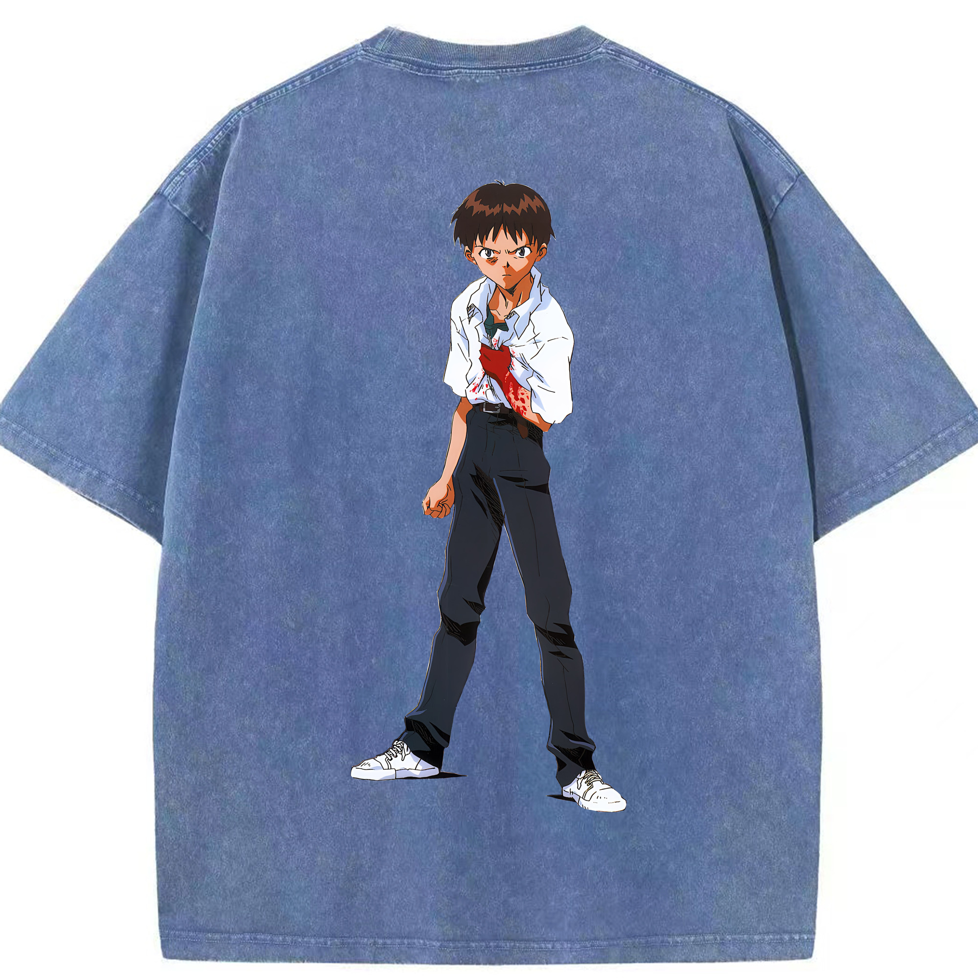 （画像用） EVA 新世紀エヴァンゲリオン 綿100% ヴィンテージ風 半袖Tシャツ（背面プリント）