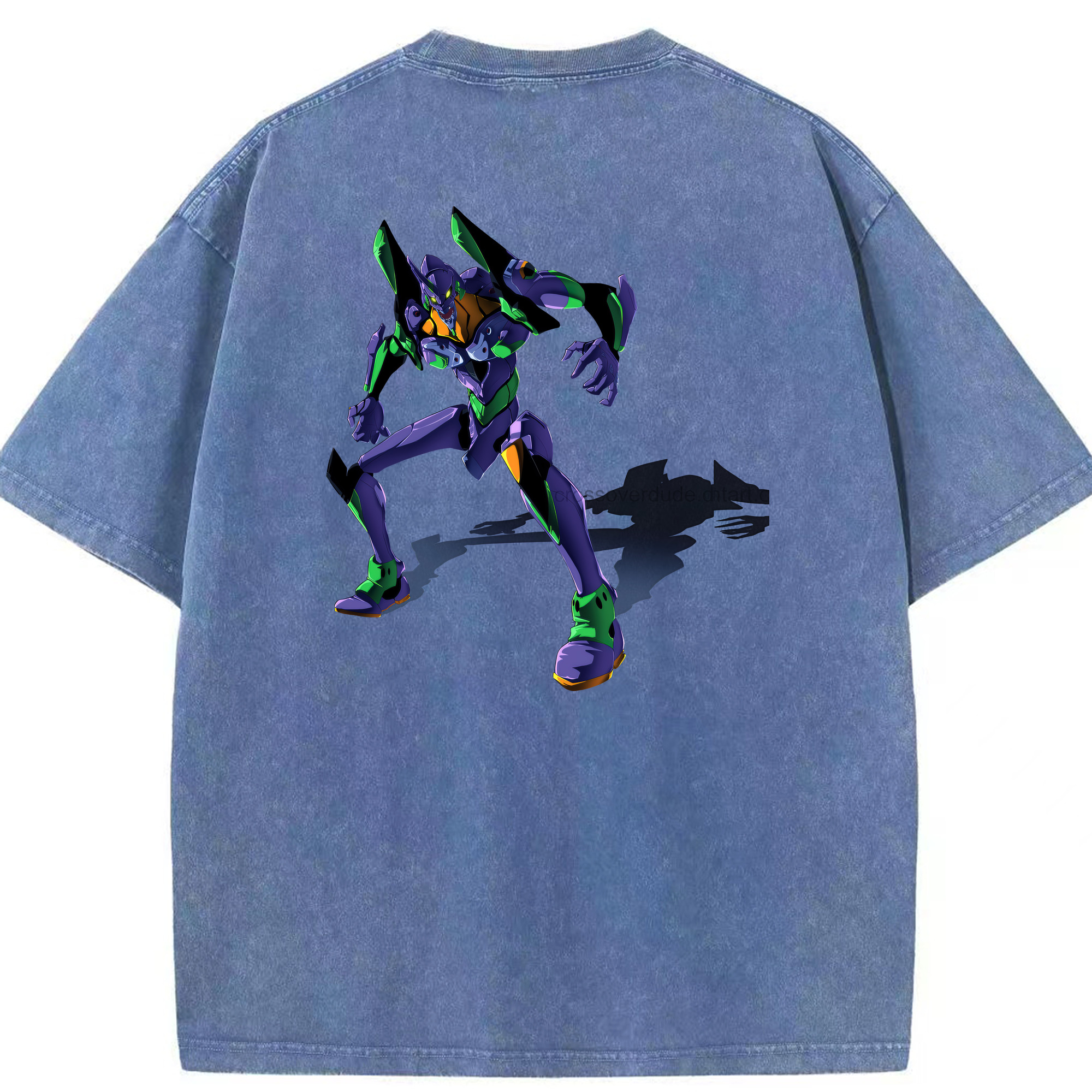 （画像用） EVA 新世紀エヴァンゲリオン 綿100% ヴィンテージ風 半袖Tシャツ（背面プリント）