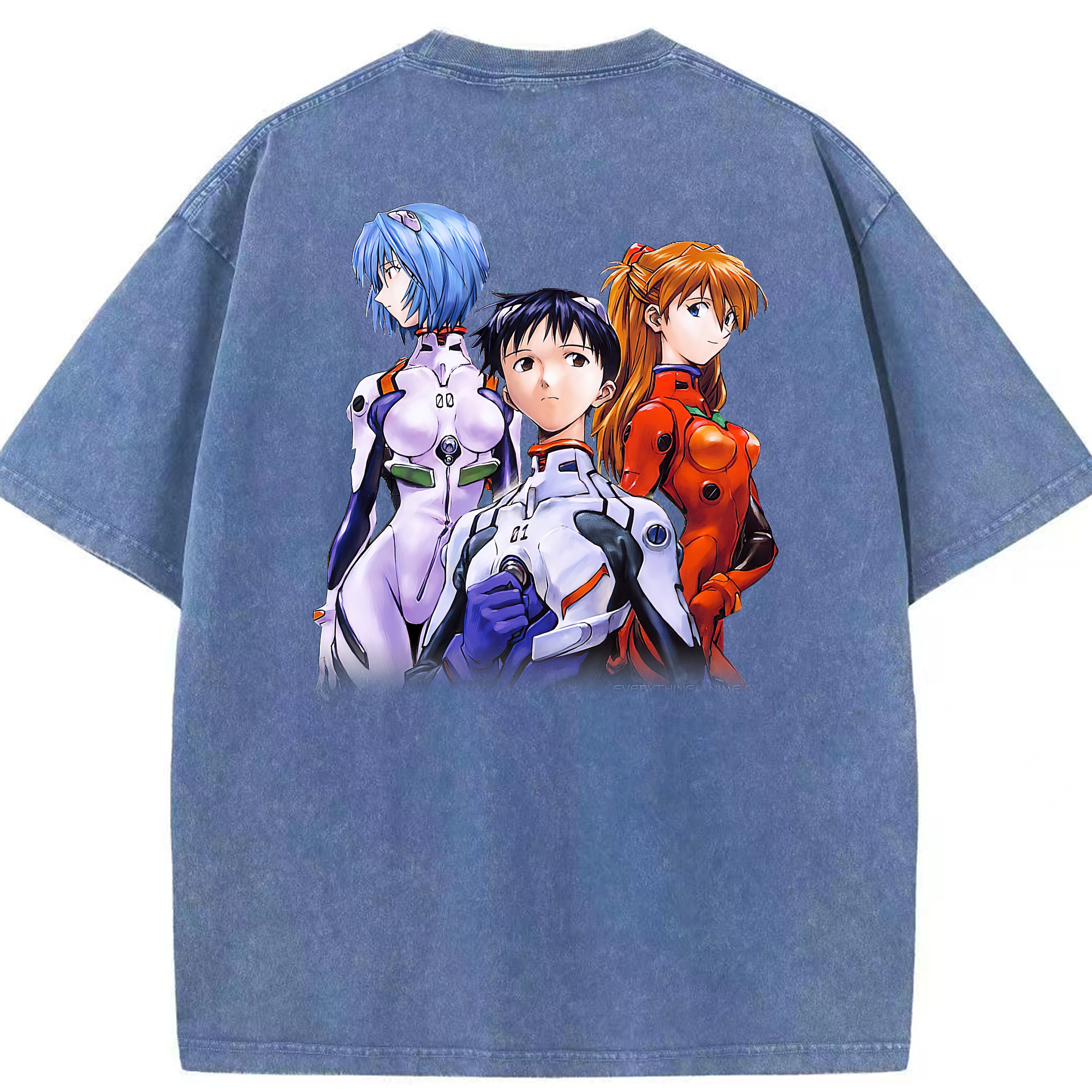 （画像用） EVA 新世紀エヴァンゲリオン 綿100% ヴィンテージ風 半袖Tシャツ（背面プリント）