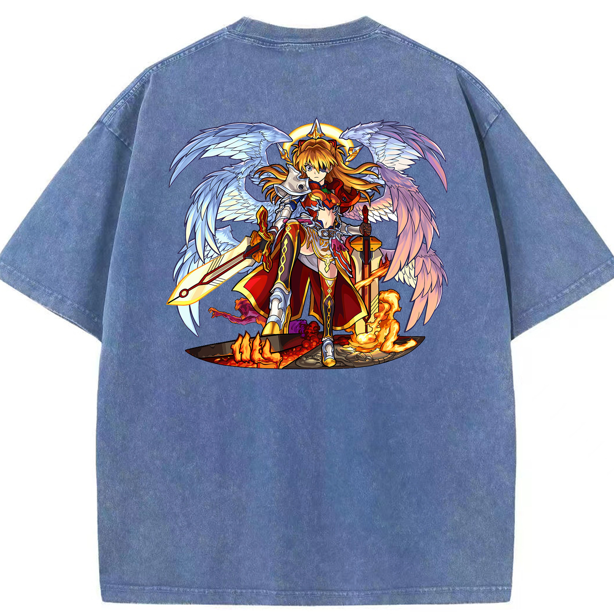 （画像用） EVA 新世紀エヴァンゲリオン 綿100% ヴィンテージ風 半袖Tシャツ（背面プリント）
