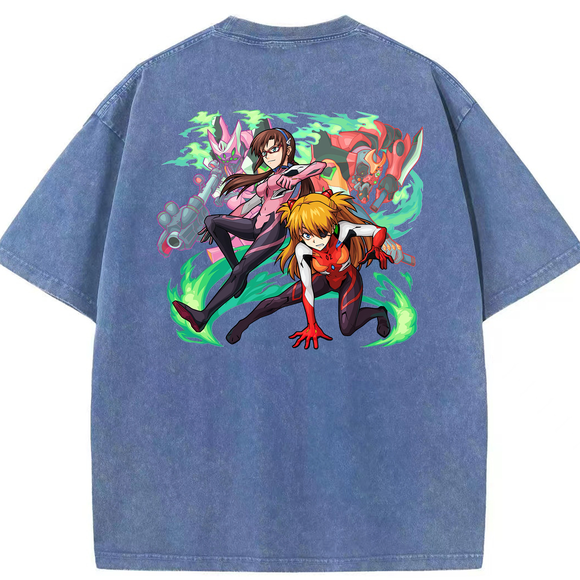 （画像用） EVA 新世紀エヴァンゲリオン 綿100% ヴィンテージ風 半袖Tシャツ（背面プリント）