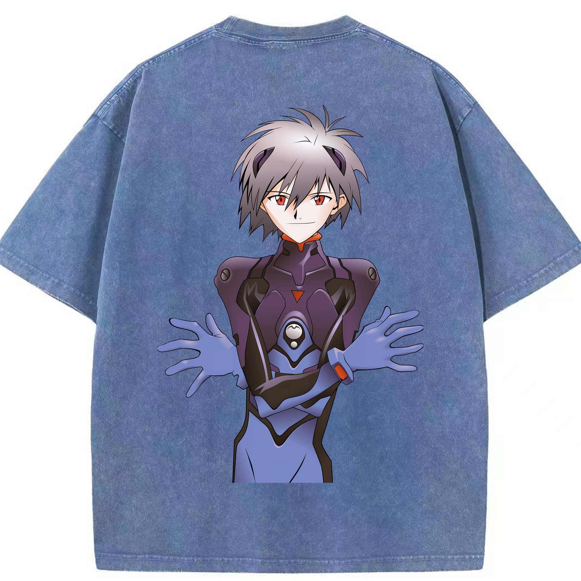 （画像用） EVA 新世紀エヴァンゲリオン 綿100% ヴィンテージ風 半袖Tシャツ（背面プリント）