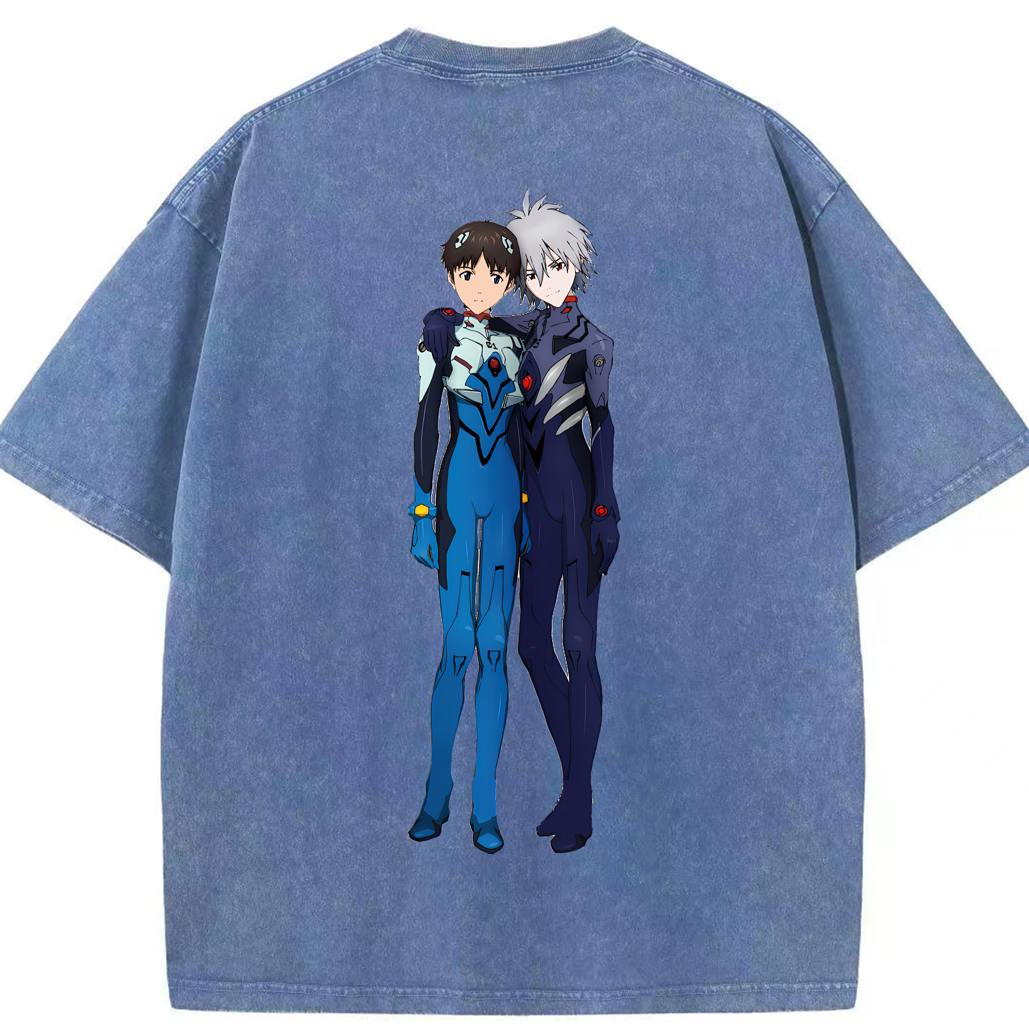 （画像用） EVA 新世紀エヴァンゲリオン 綿100% ヴィンテージ風 半袖Tシャツ（背面プリント）