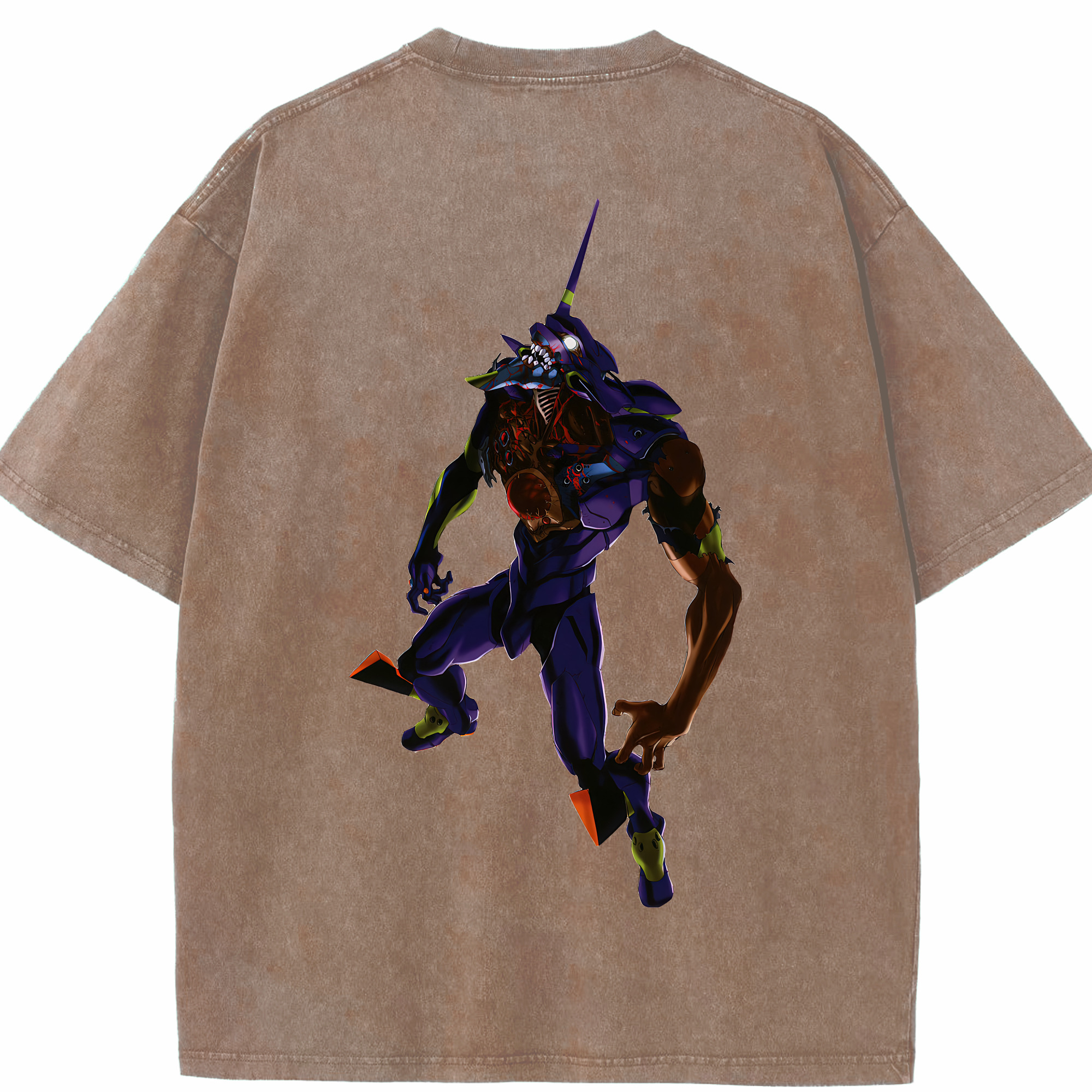 （画像用） EVA 新世紀エヴァンゲリオン 綿100% ヴィンテージ風 半袖Tシャツ（背面プリント）